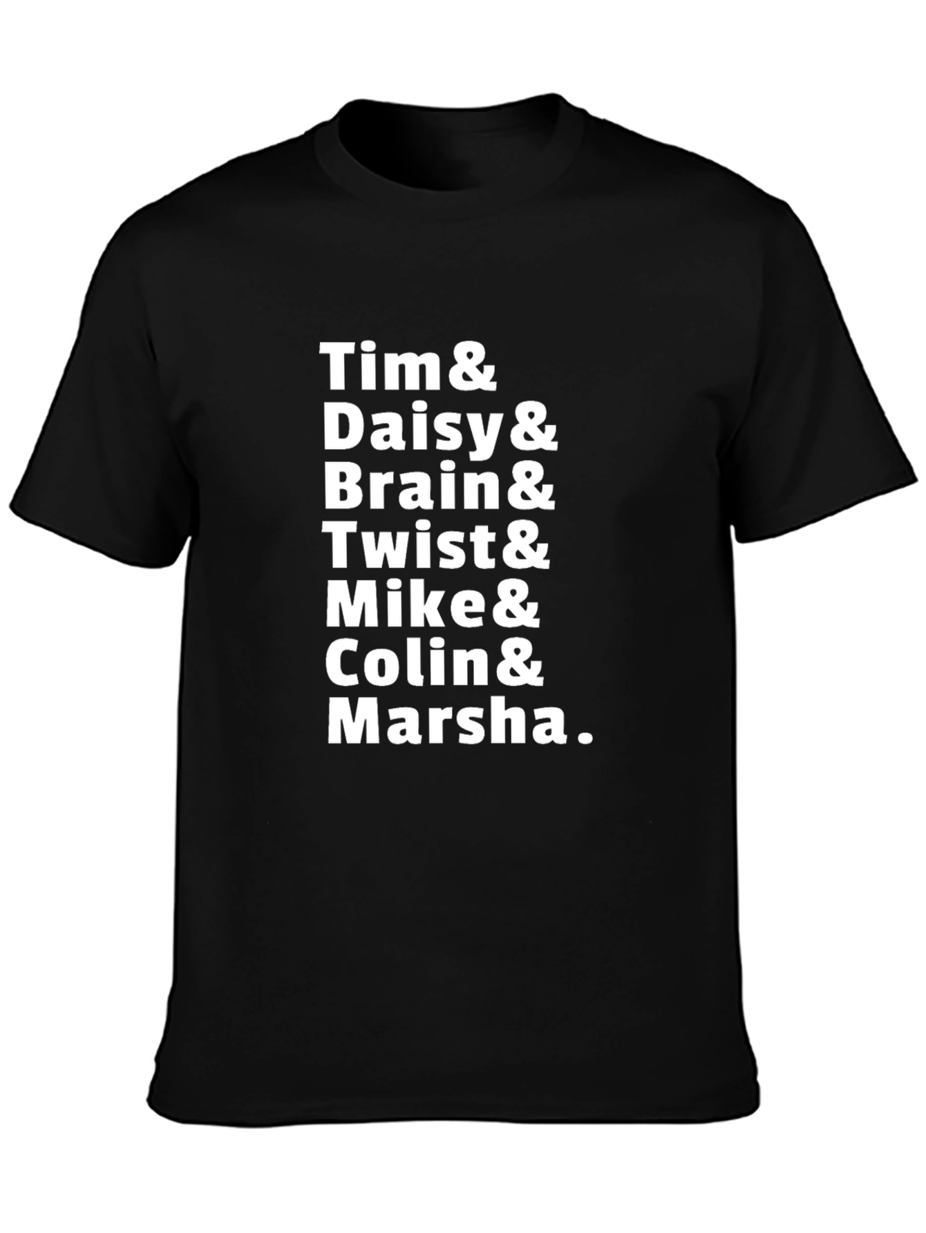 Tim & Daisy & Friends Black Cotton T-Shirt