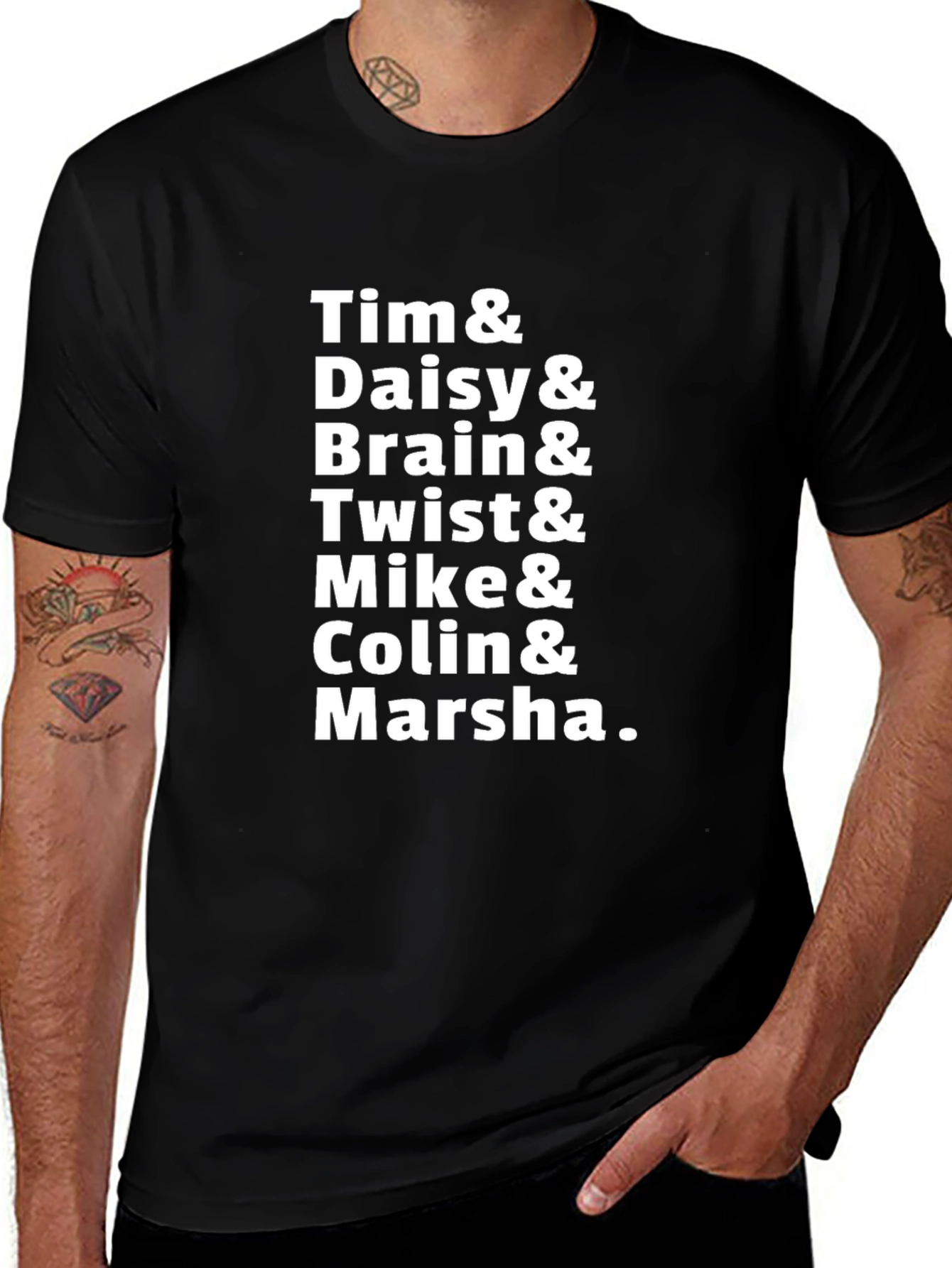 Tim & Daisy & Friends Black Cotton T-Shirt