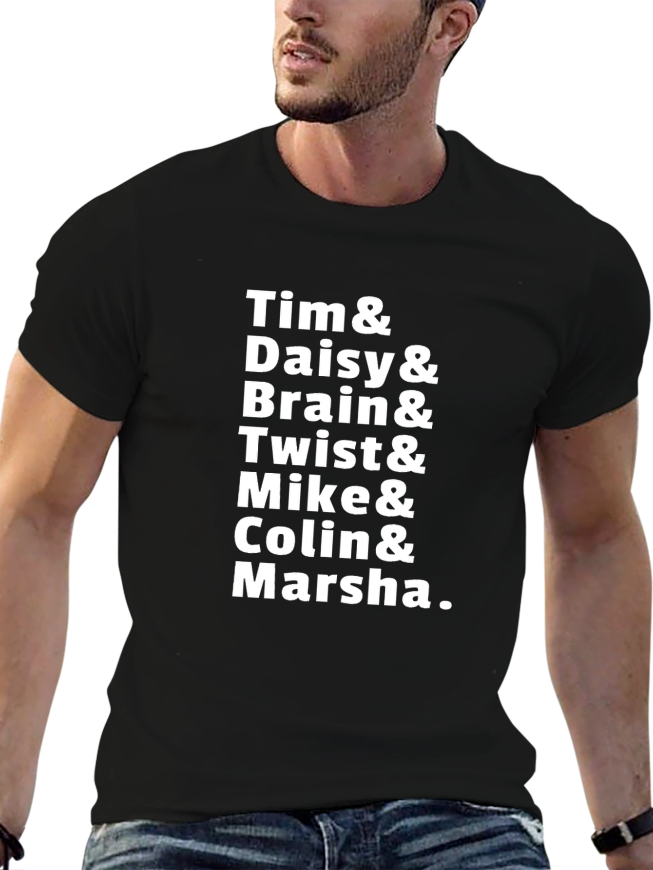 Tim & Daisy & Friends Black Cotton T-Shirt