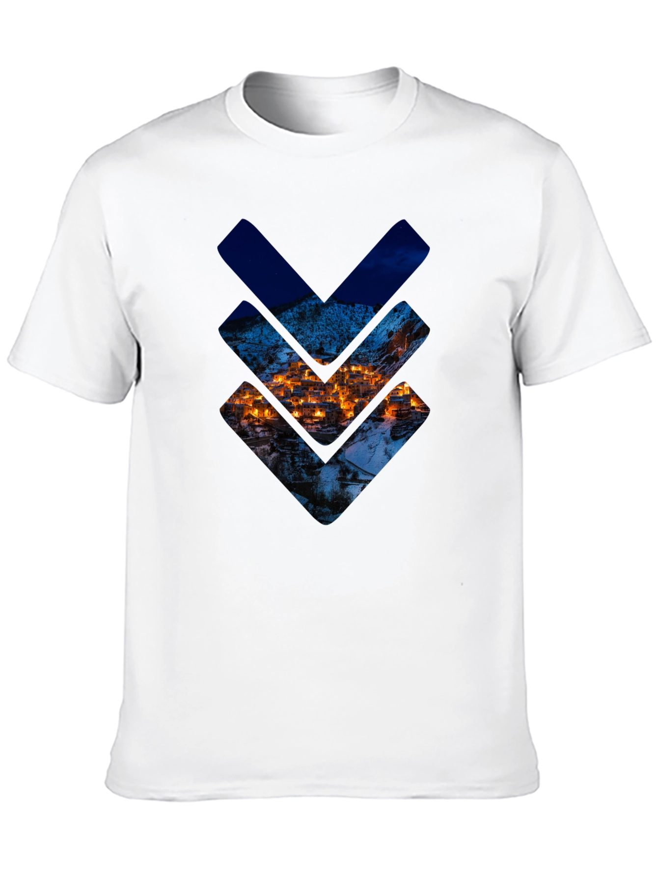 Urban Townscape Graphic Tee - Stylish Black T-Shirt