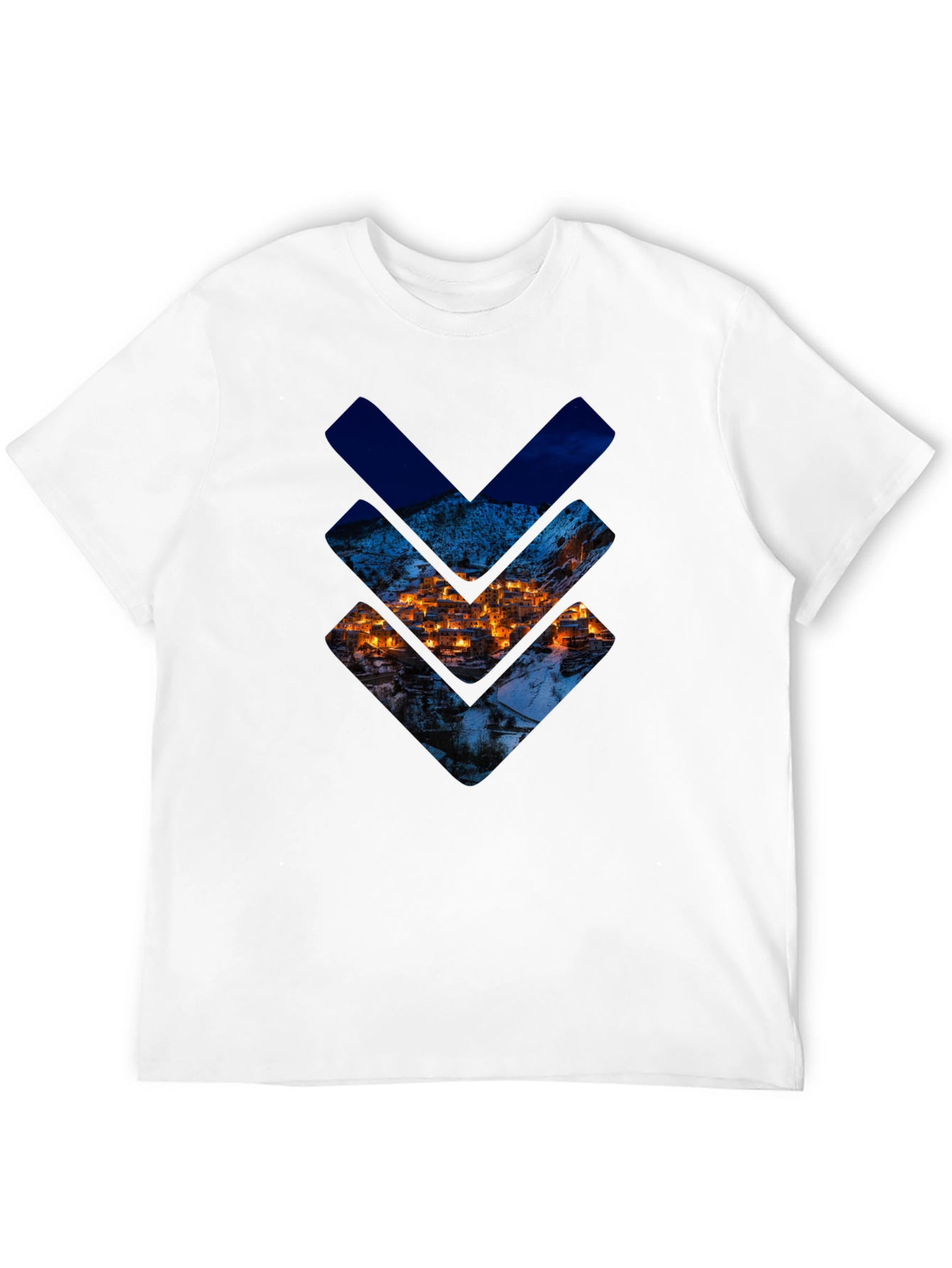 Urban Townscape Graphic Tee - Stylish Black T-Shirt