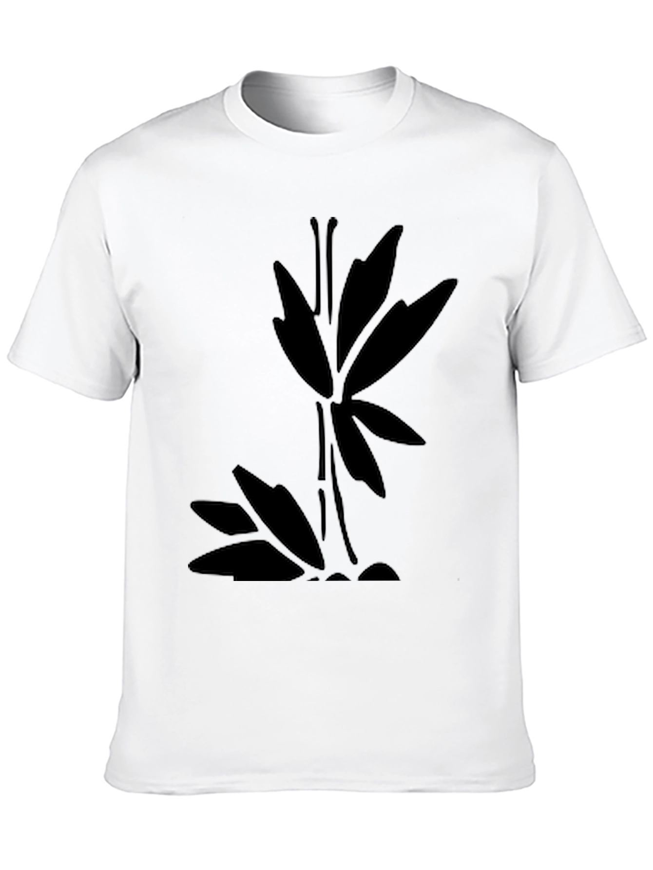 Minimalist Bamboo Graphic Black T-Shirt