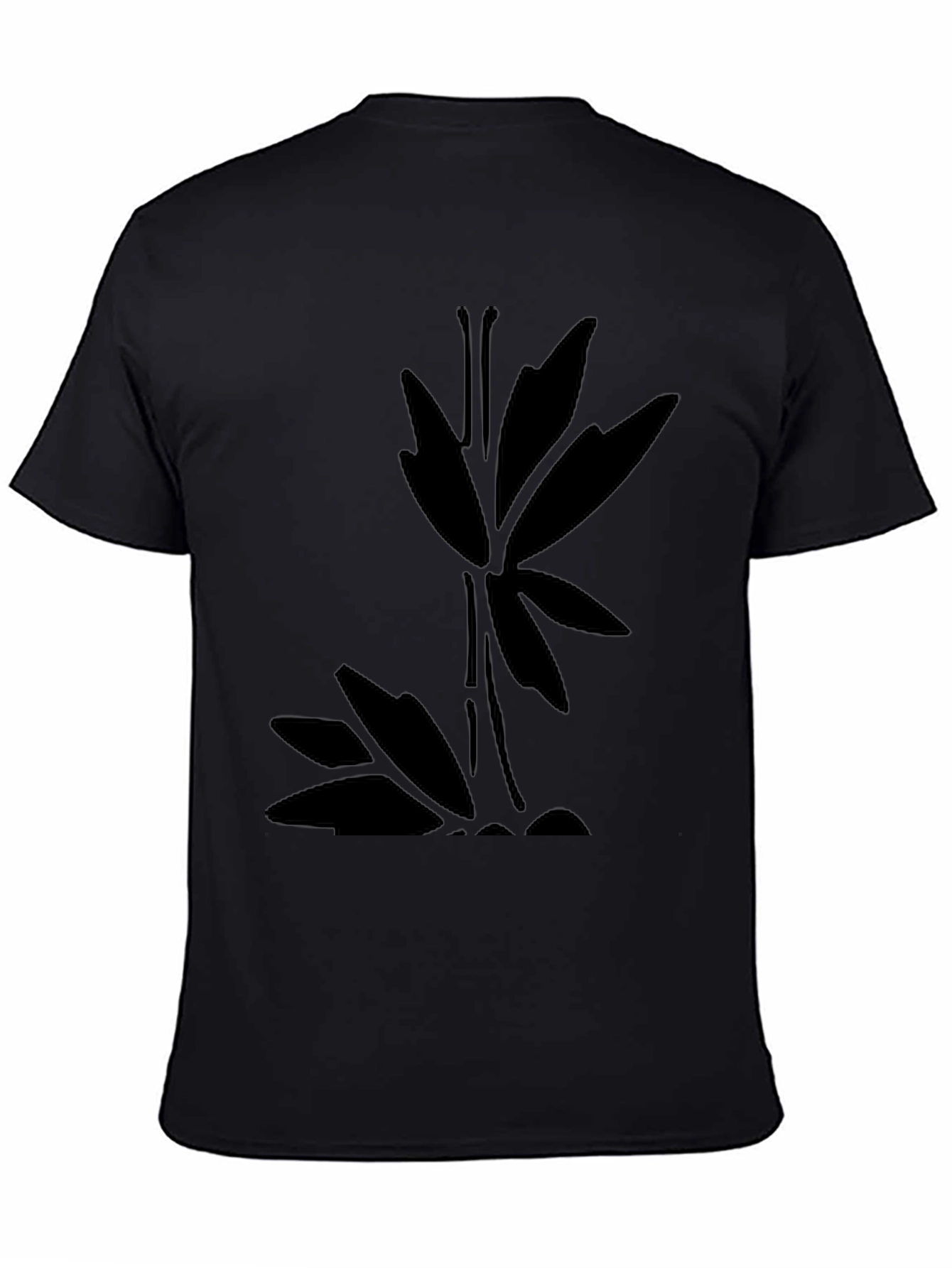 Minimalist Bamboo Graphic Black T-Shirt