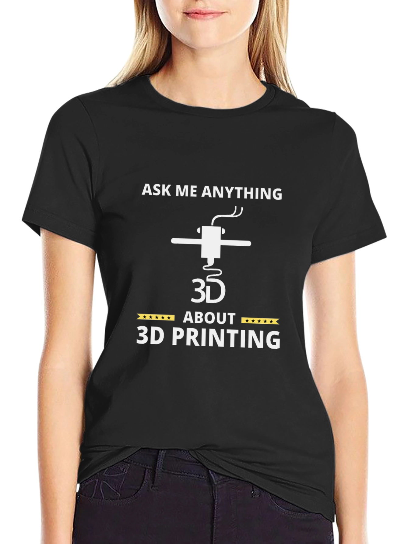 Ask Me Anything About 3D Printing Black T-Shirt