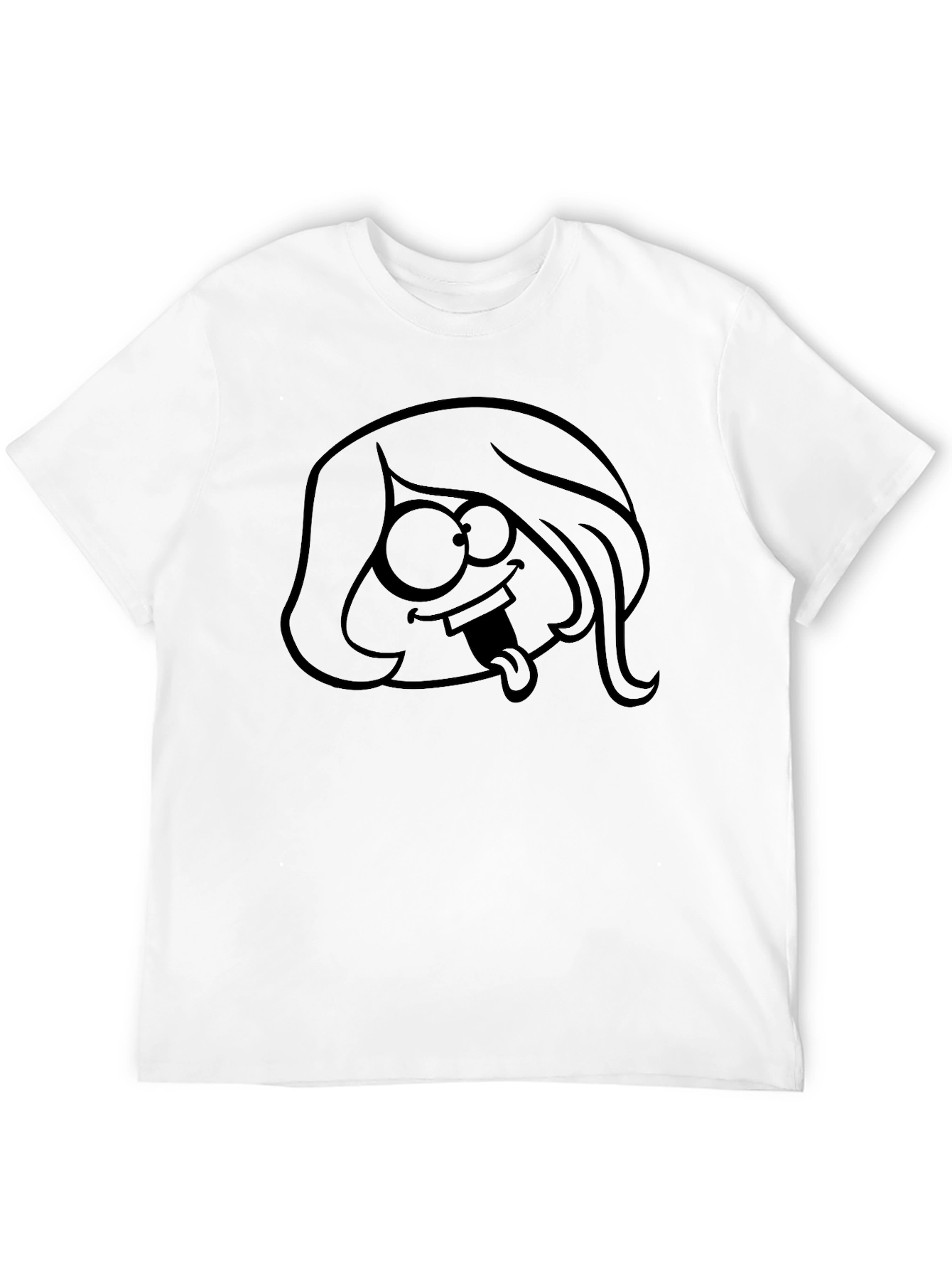 Funny Cartoon Graphic Print Black T-Shirt
