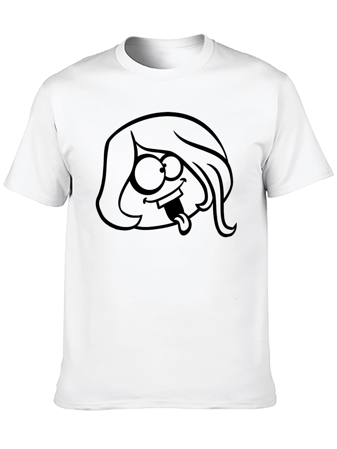 Funny Cartoon Graphic Print Black T-Shirt