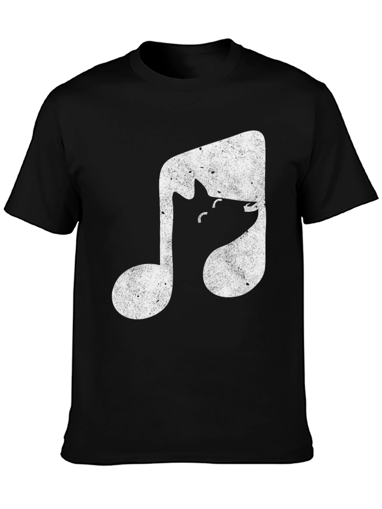 Musical Wolf Black T-Shirt - Unique Design