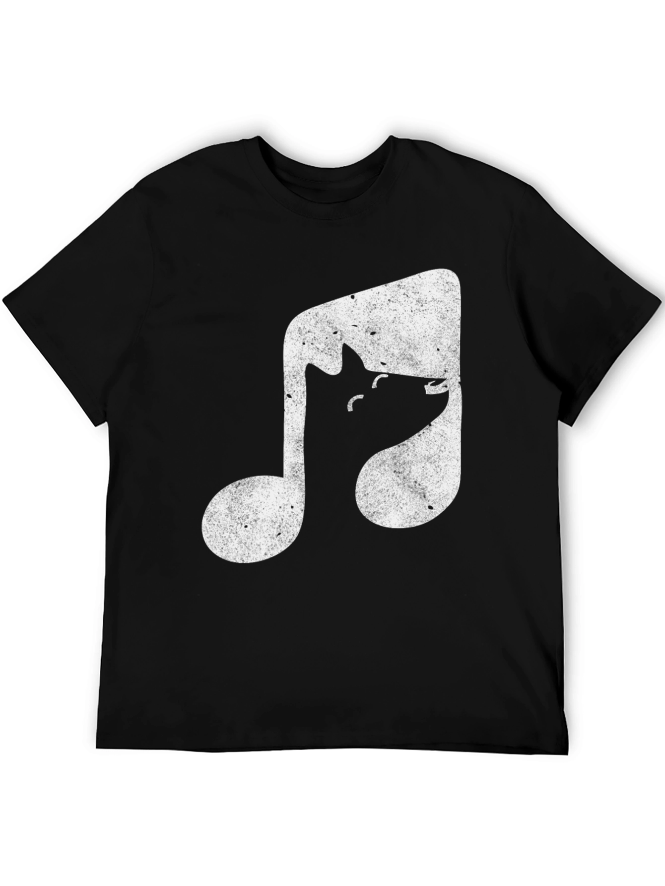 Musical Wolf Black T-Shirt - Unique Design