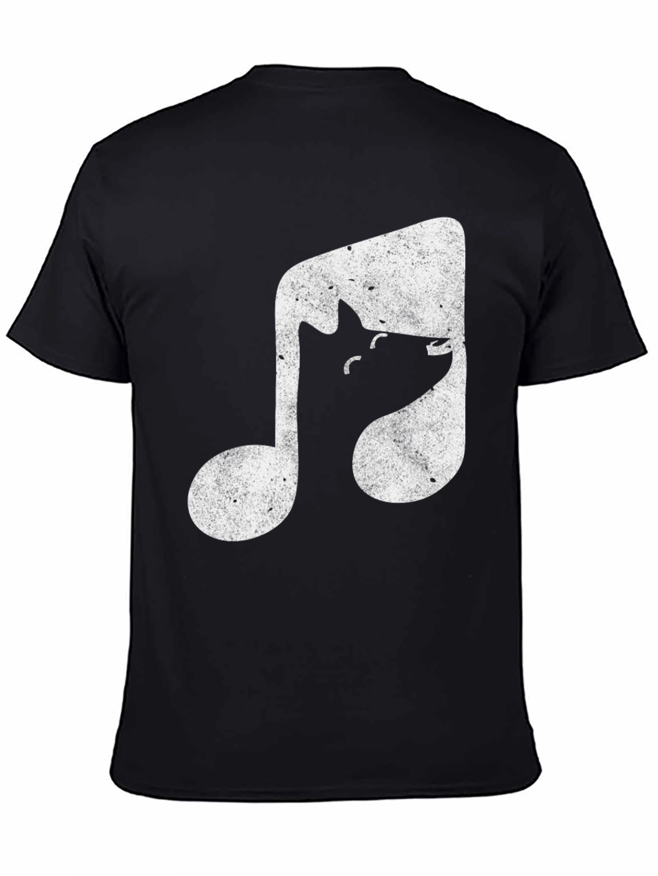Musical Wolf Black T-Shirt - Unique Design