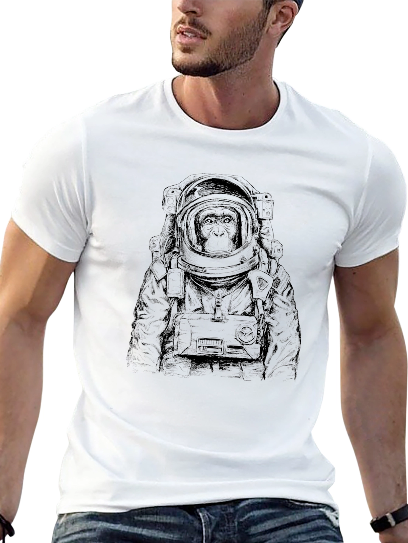 Ape Astronaut Graphic Tee - Black