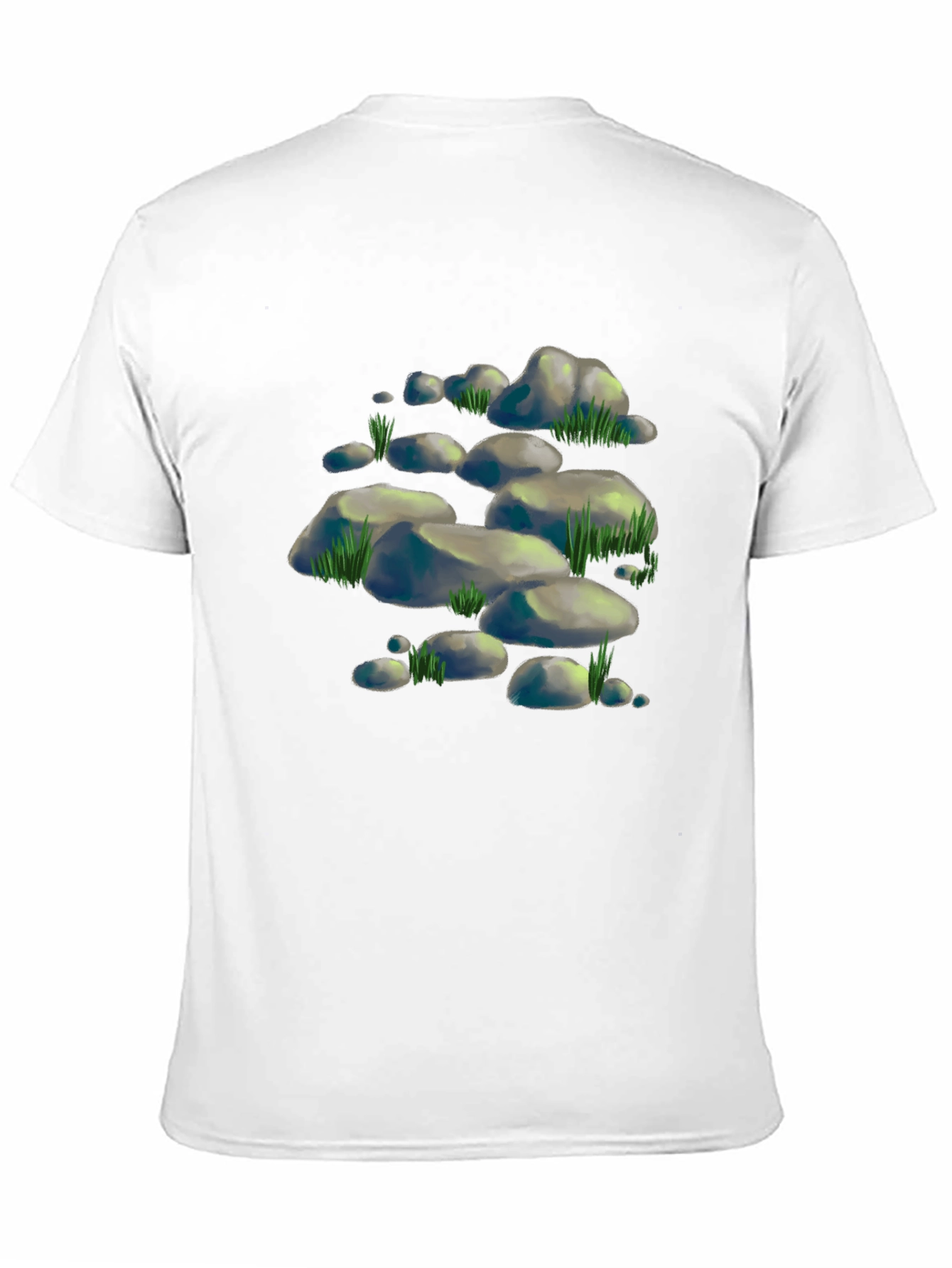 Cool Rock & Grass Graphic Tee - Black