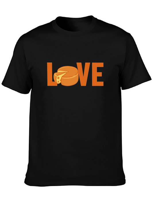 Love Cheese Graphic T-Shirt - Black Crew Neck