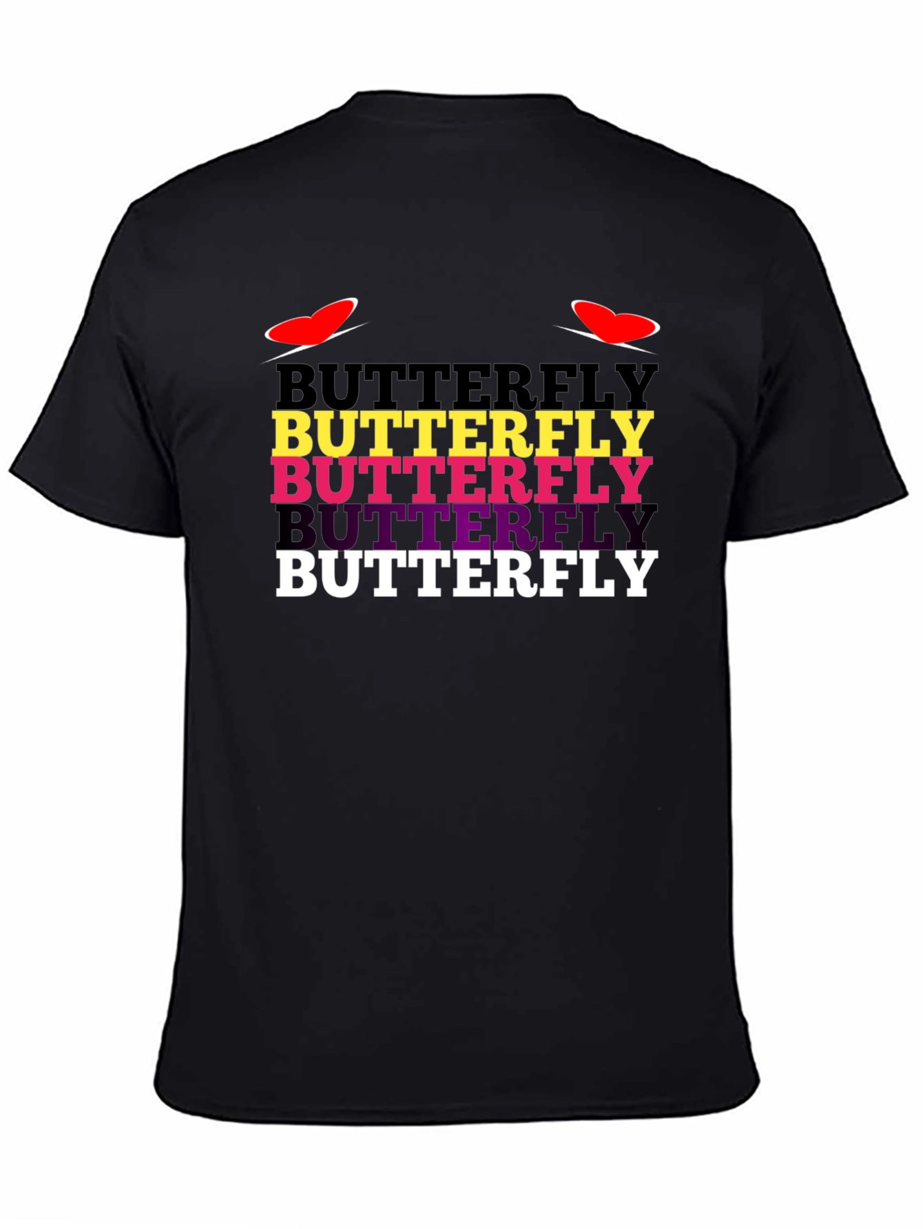 Butterfly Text Graphic Tee - Trendy Casual T-Shirt