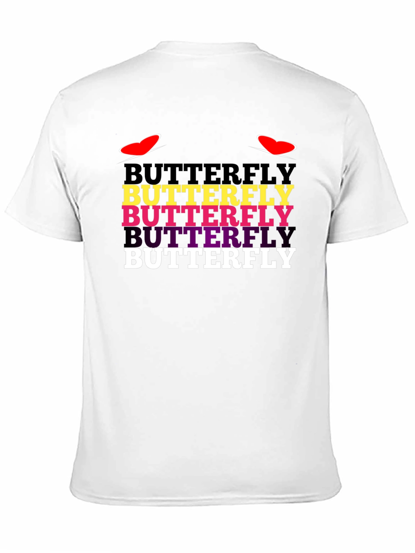 Butterfly Text Graphic Tee - Trendy Casual T-Shirt