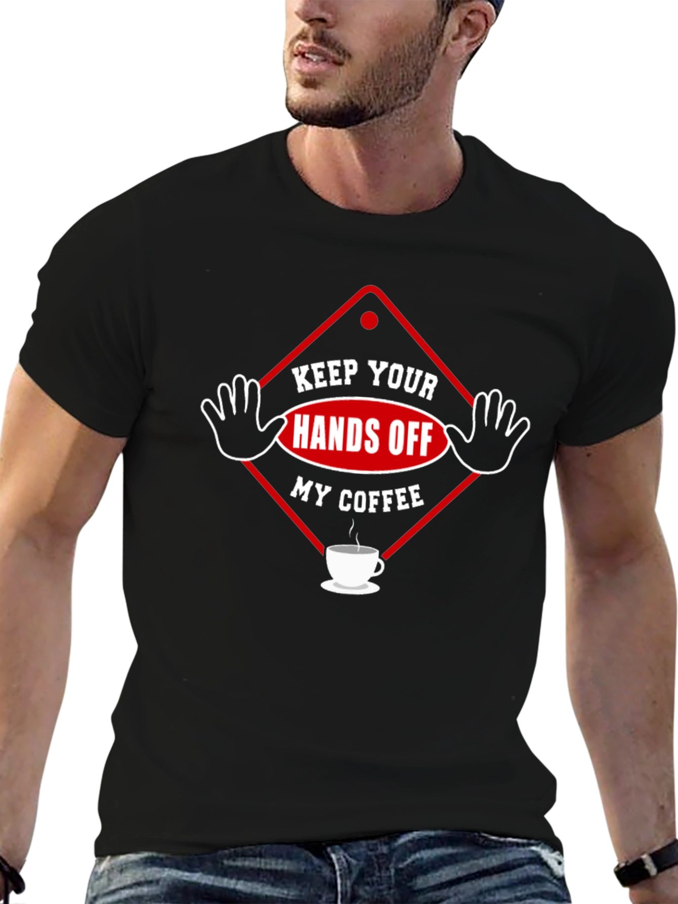 Keep Your Hands Off My Coffee Black T-Shirt