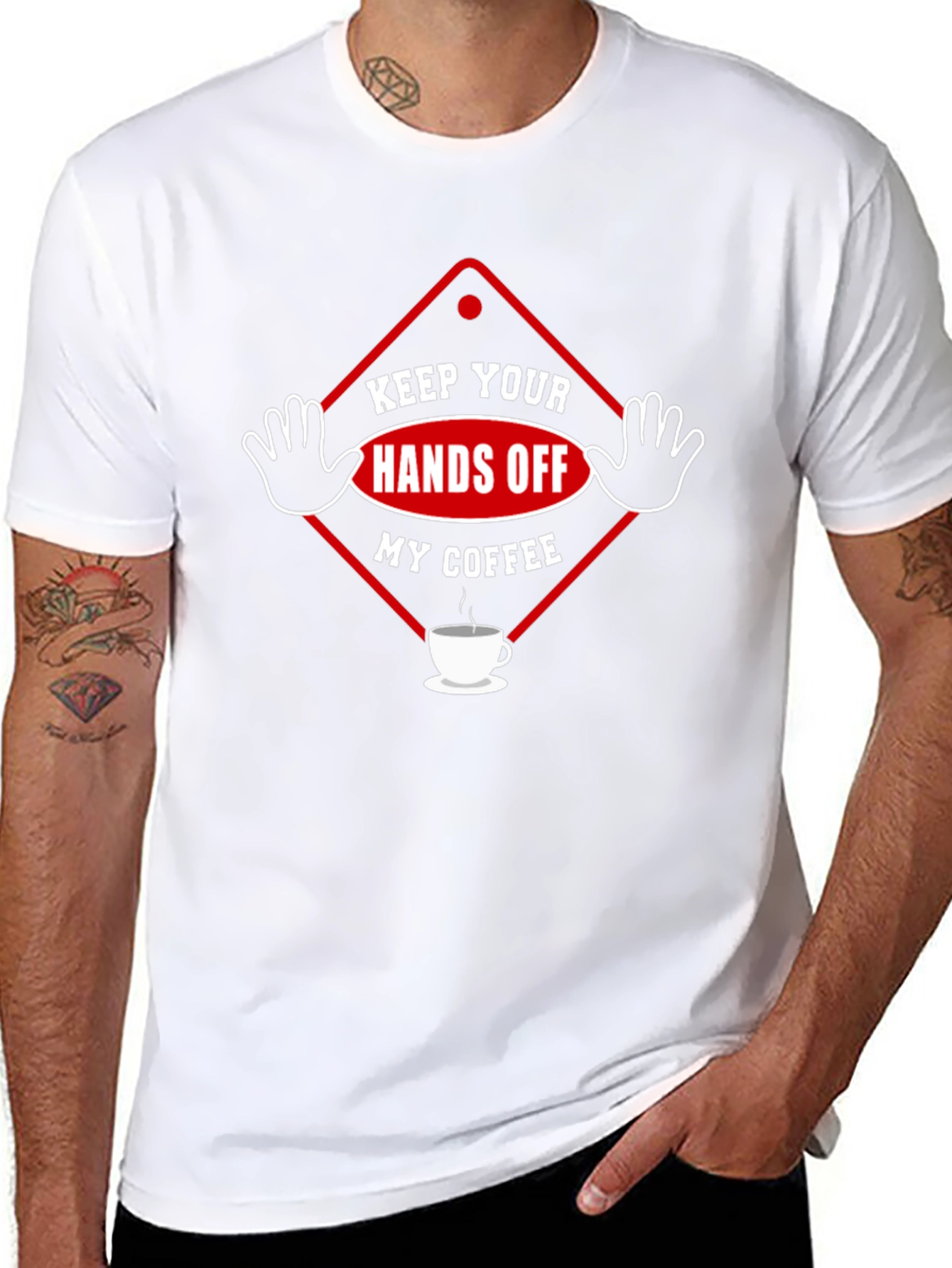 Keep Your Hands Off My Coffee Black T-Shirt