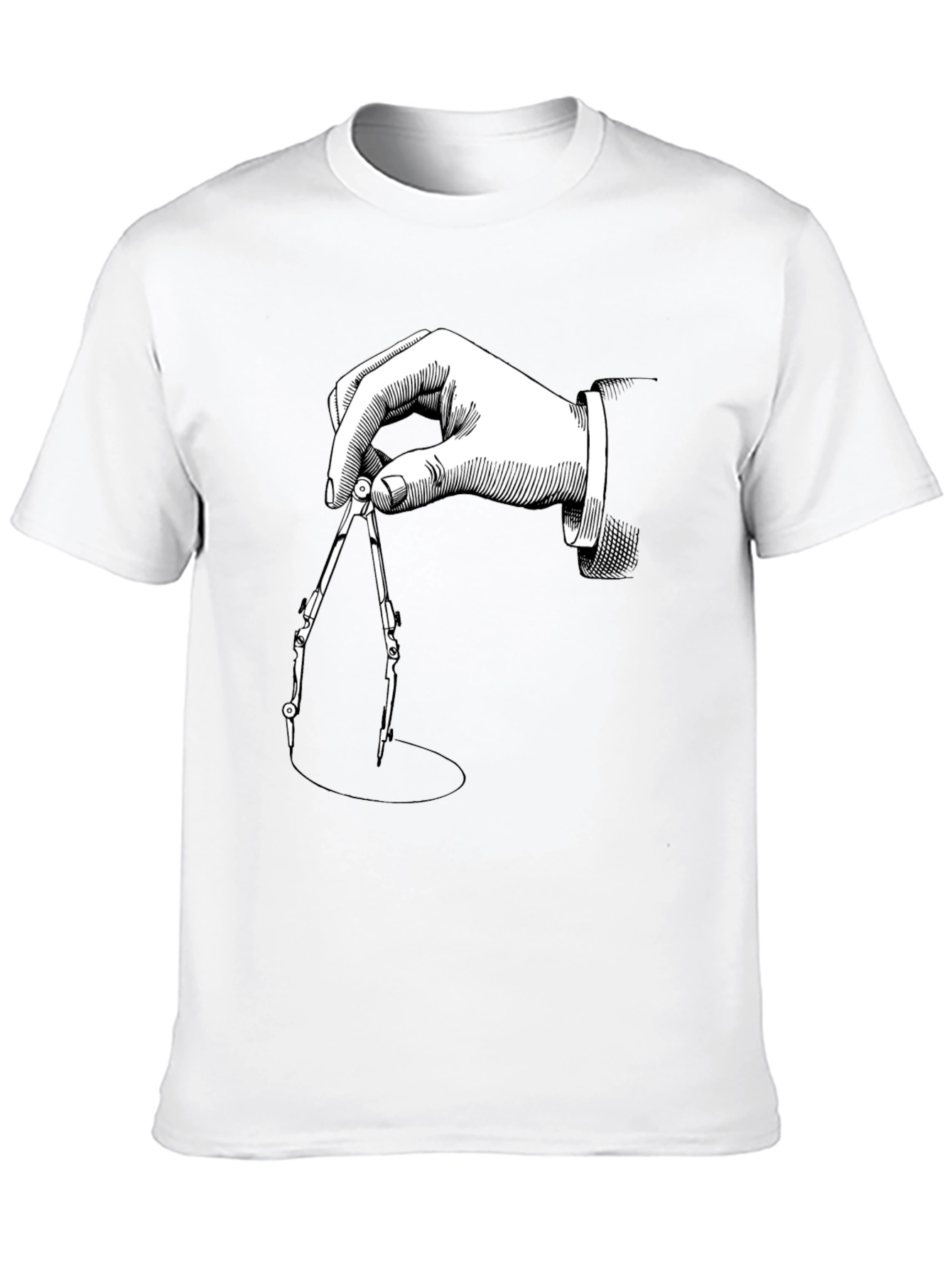 Geometric Compass Graphic Tee - Stylish Black T-Shirt