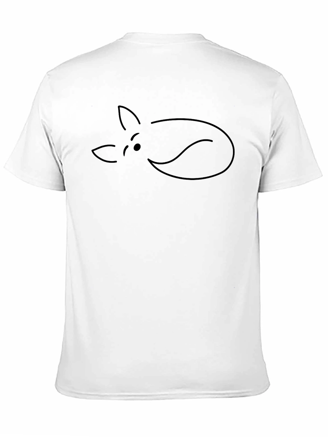Minimalist Fox Outline Black T-Shirt