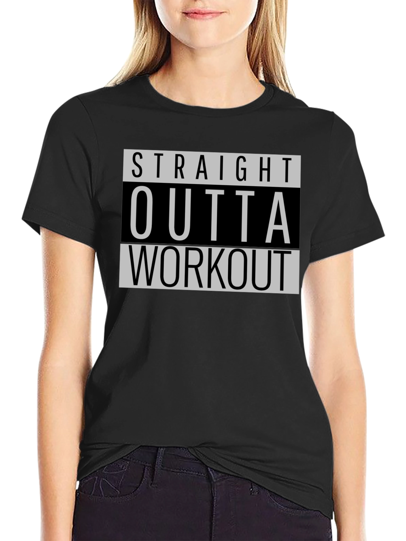 Straight Outta Workout Black T-Shirt