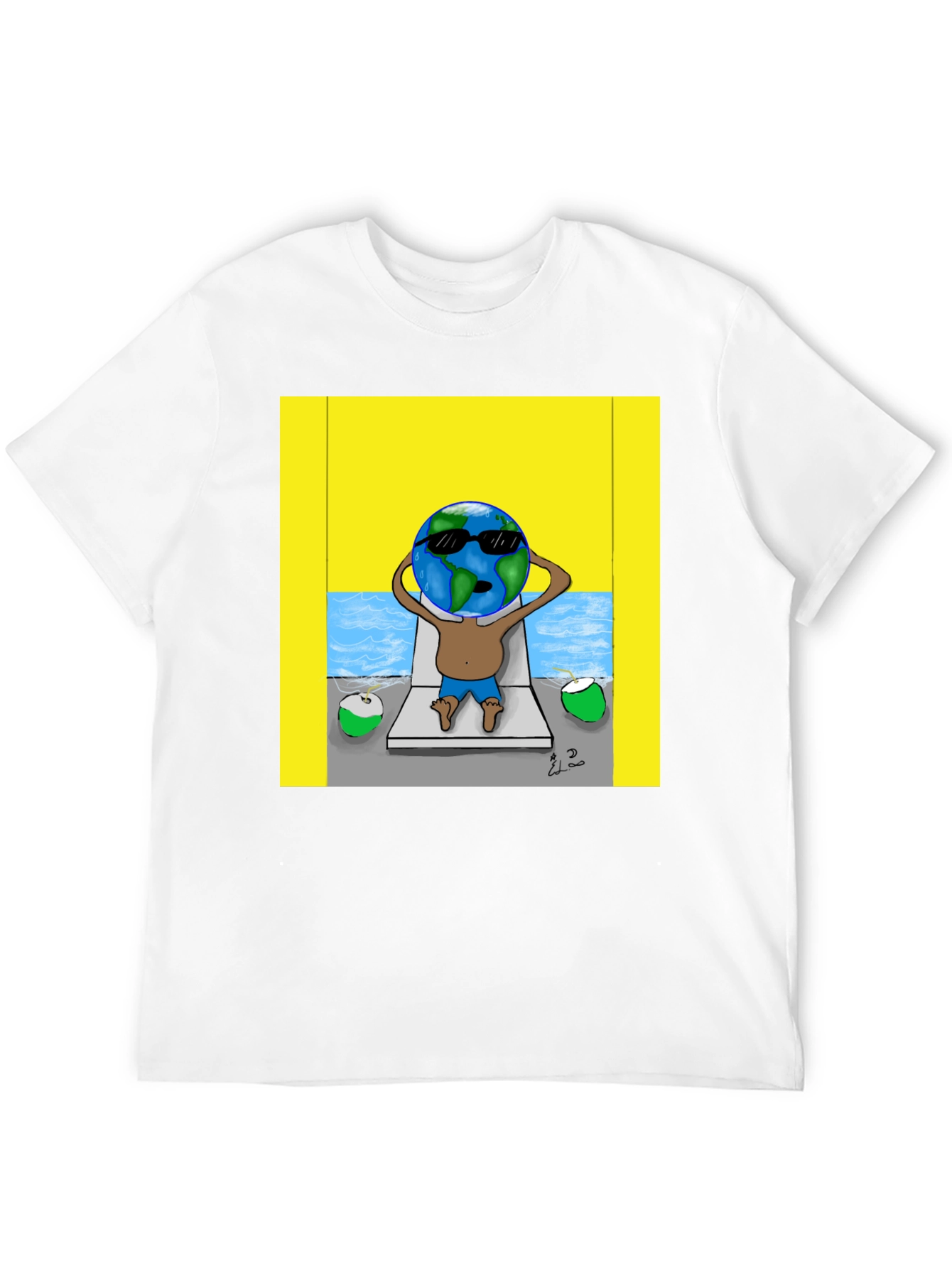 Earth Globe Beach T-Shirt