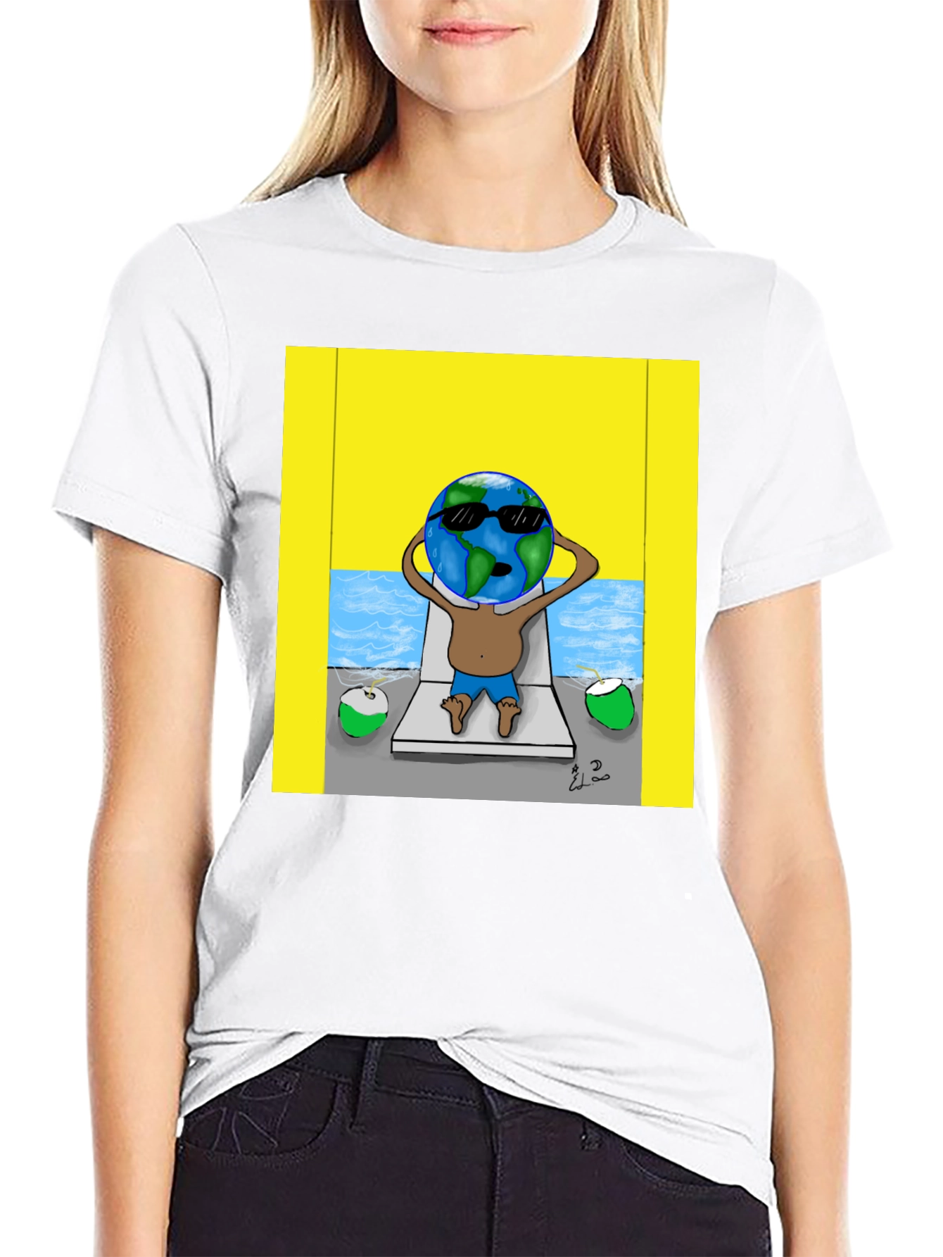 Earth Globe Beach T-Shirt