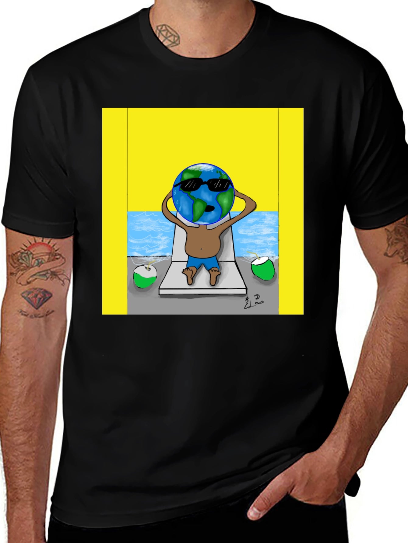 Earth Globe Beach T-Shirt