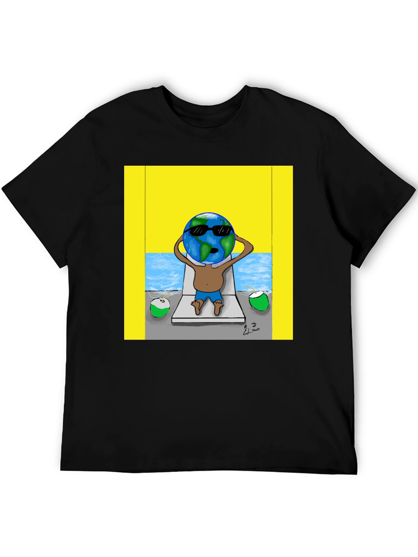 Earth Globe Beach T-Shirt