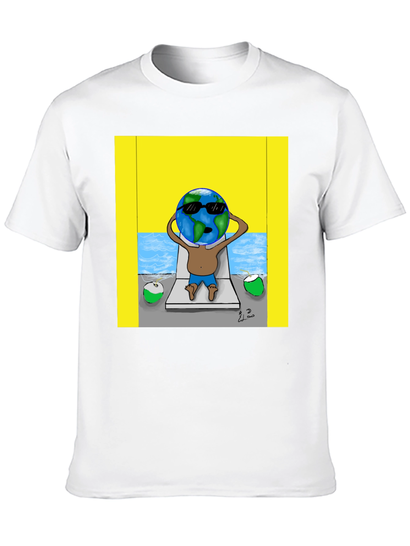 Earth Globe Beach T-Shirt