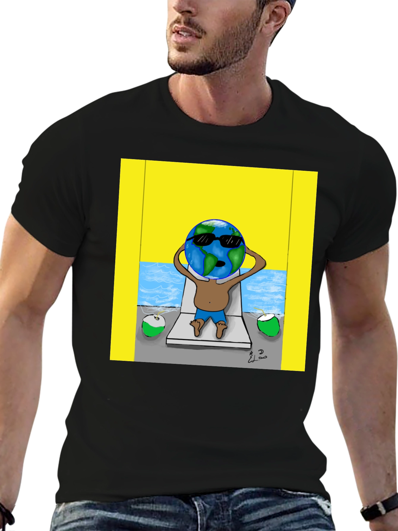 Earth Globe Beach T-Shirt