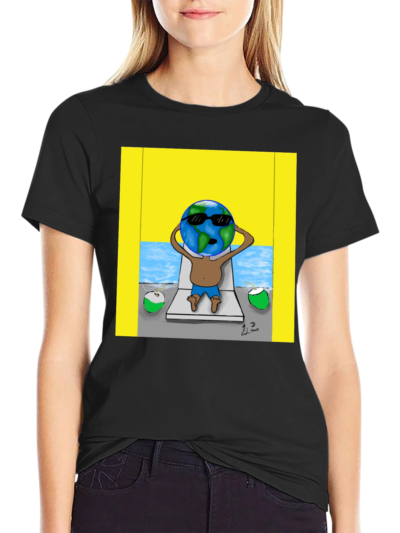 Earth Globe Beach T-Shirt