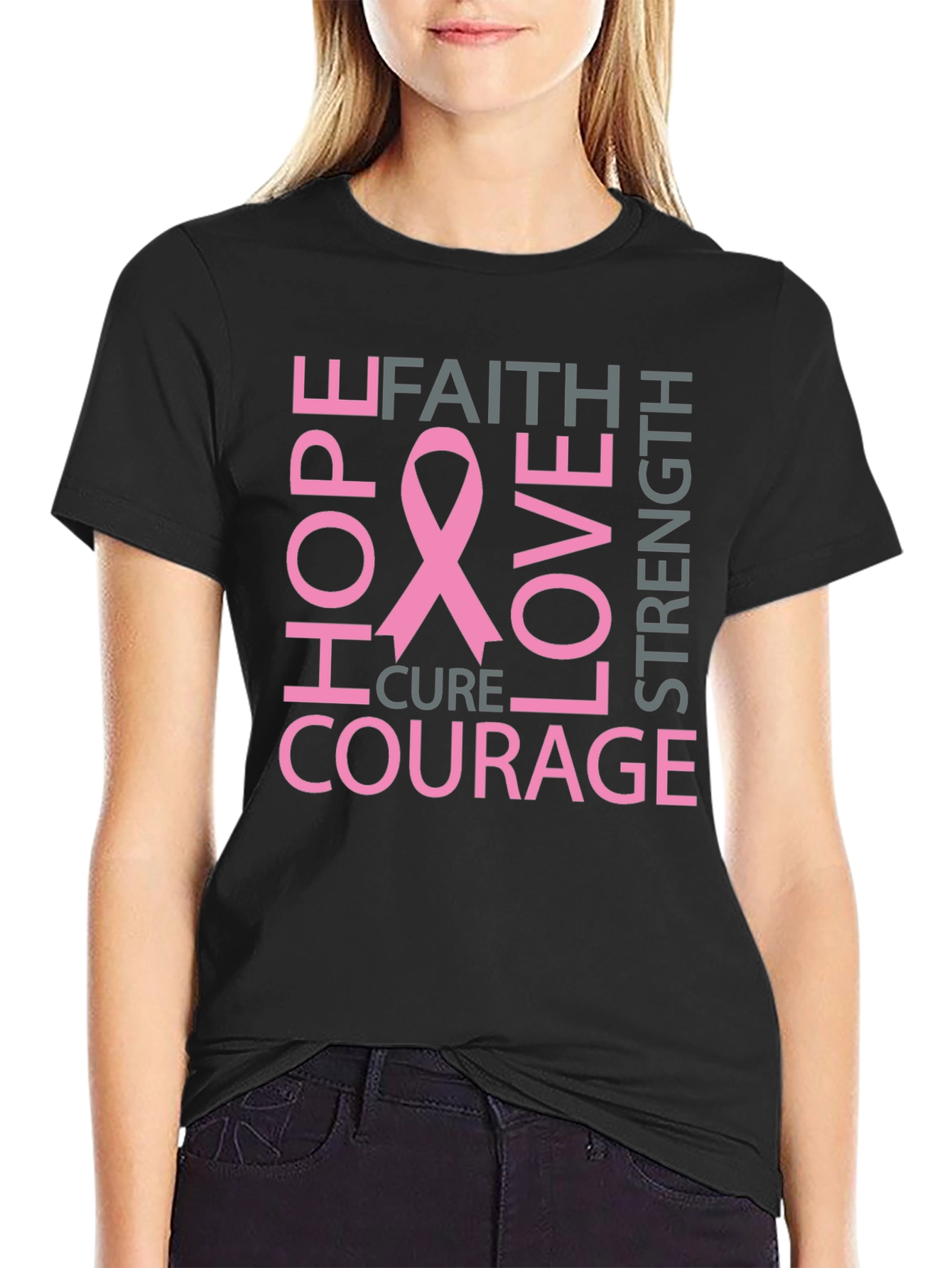Breast Cancer Awareness Black T-Shirt