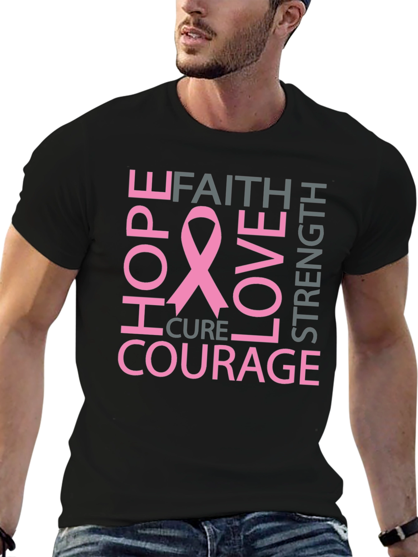Breast Cancer Awareness Black T-Shirt
