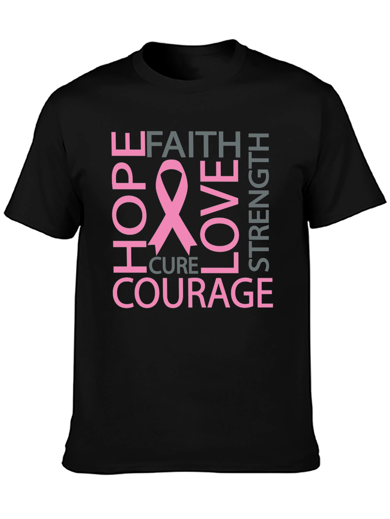 Breast Cancer Awareness Black T-Shirt
