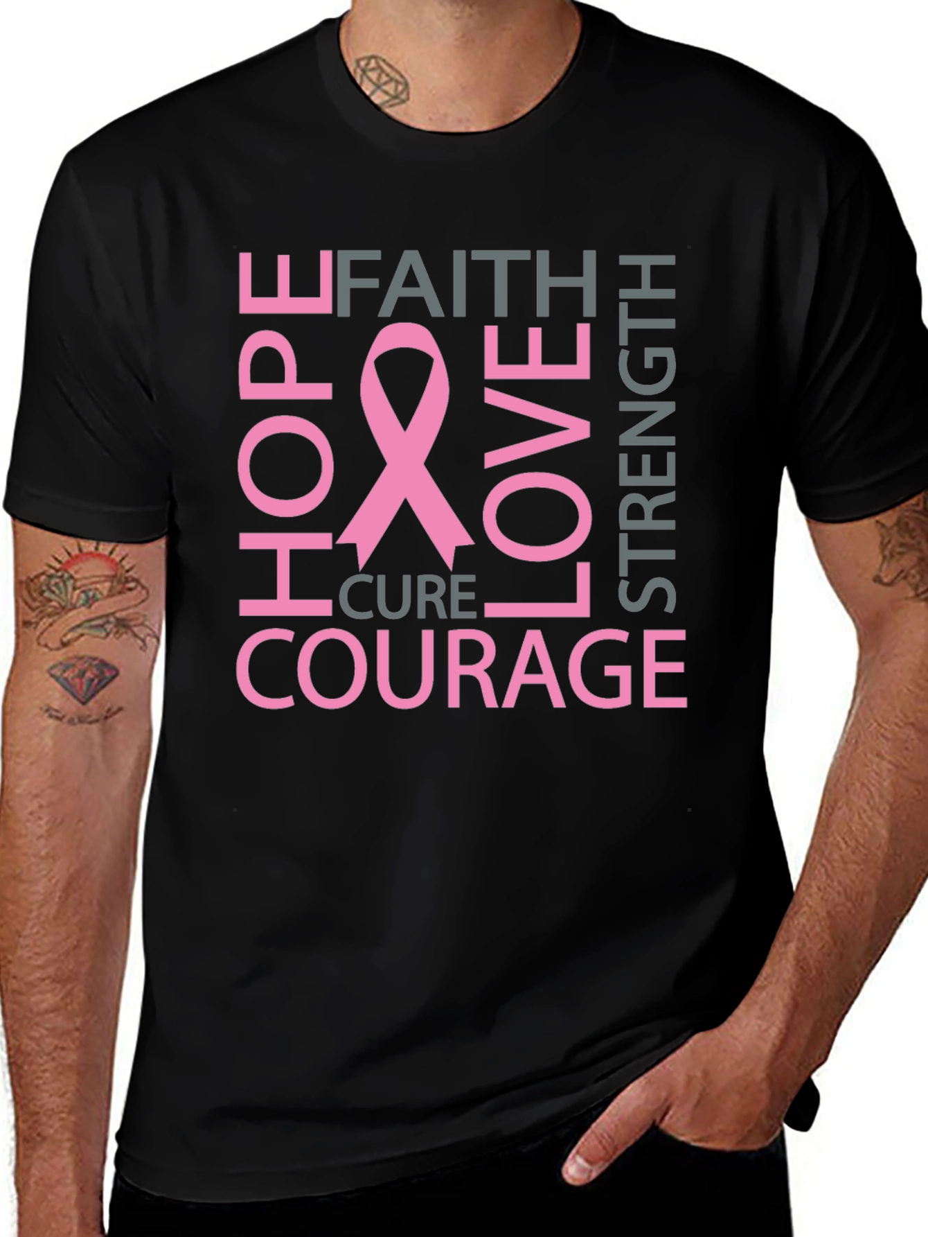 Breast Cancer Awareness Black T-Shirt