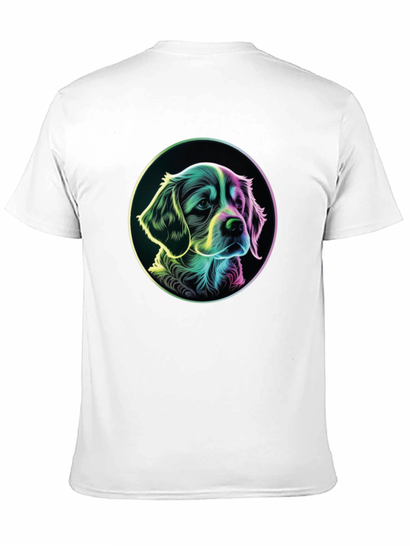 Dog Graphic T-Shirt - Mens Black Crew Neck Tee