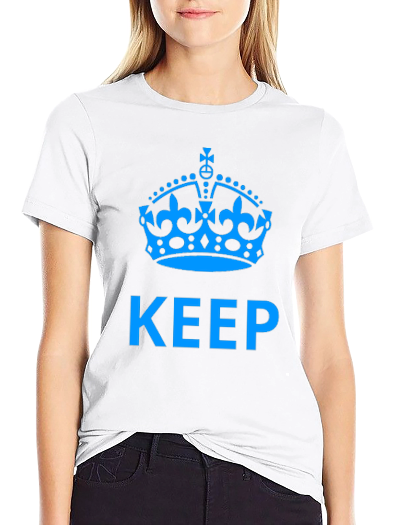 Keep Calm Crown Graphic Black T-Shirt