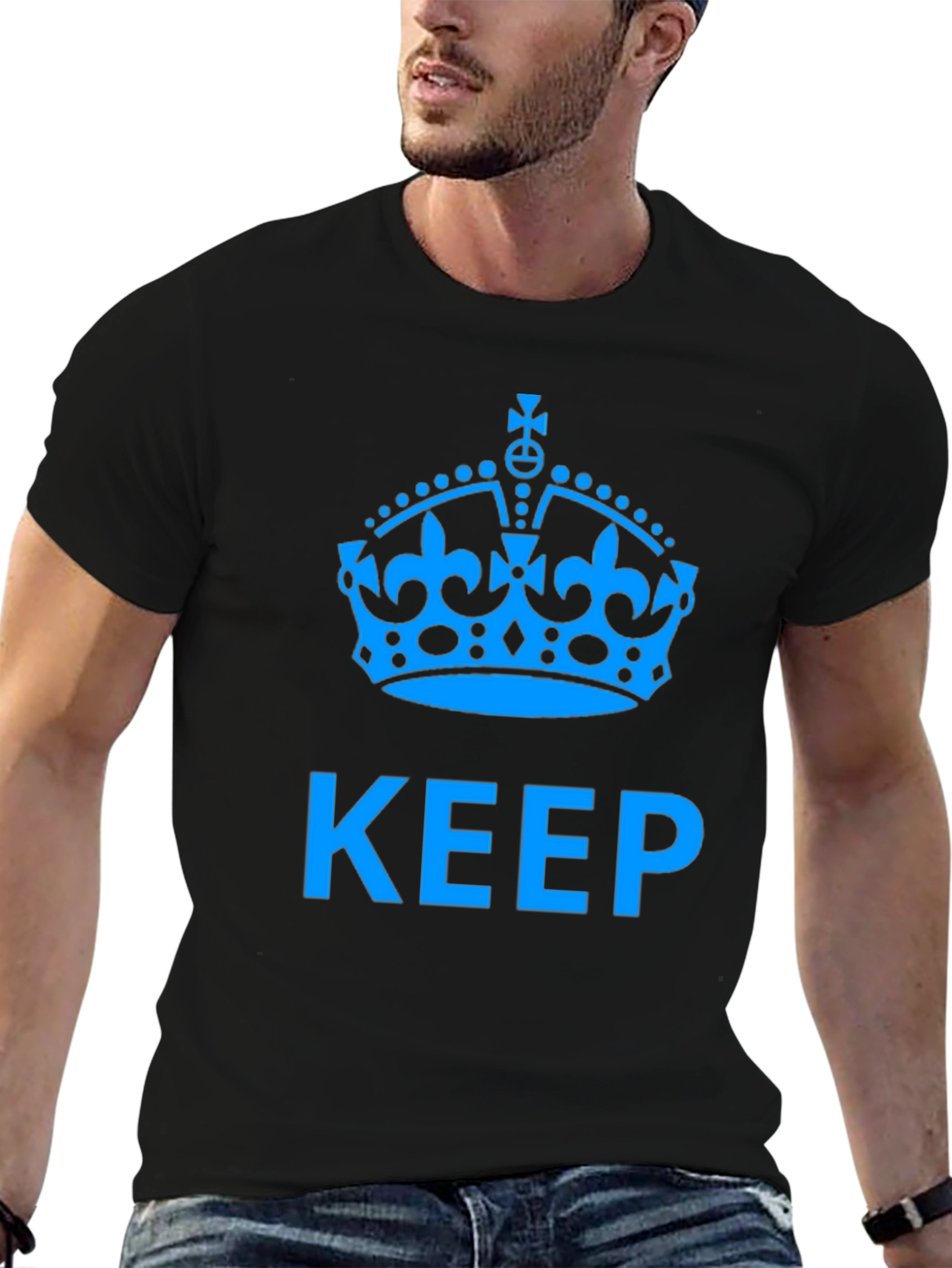 Keep Calm Crown Graphic Black T-Shirt