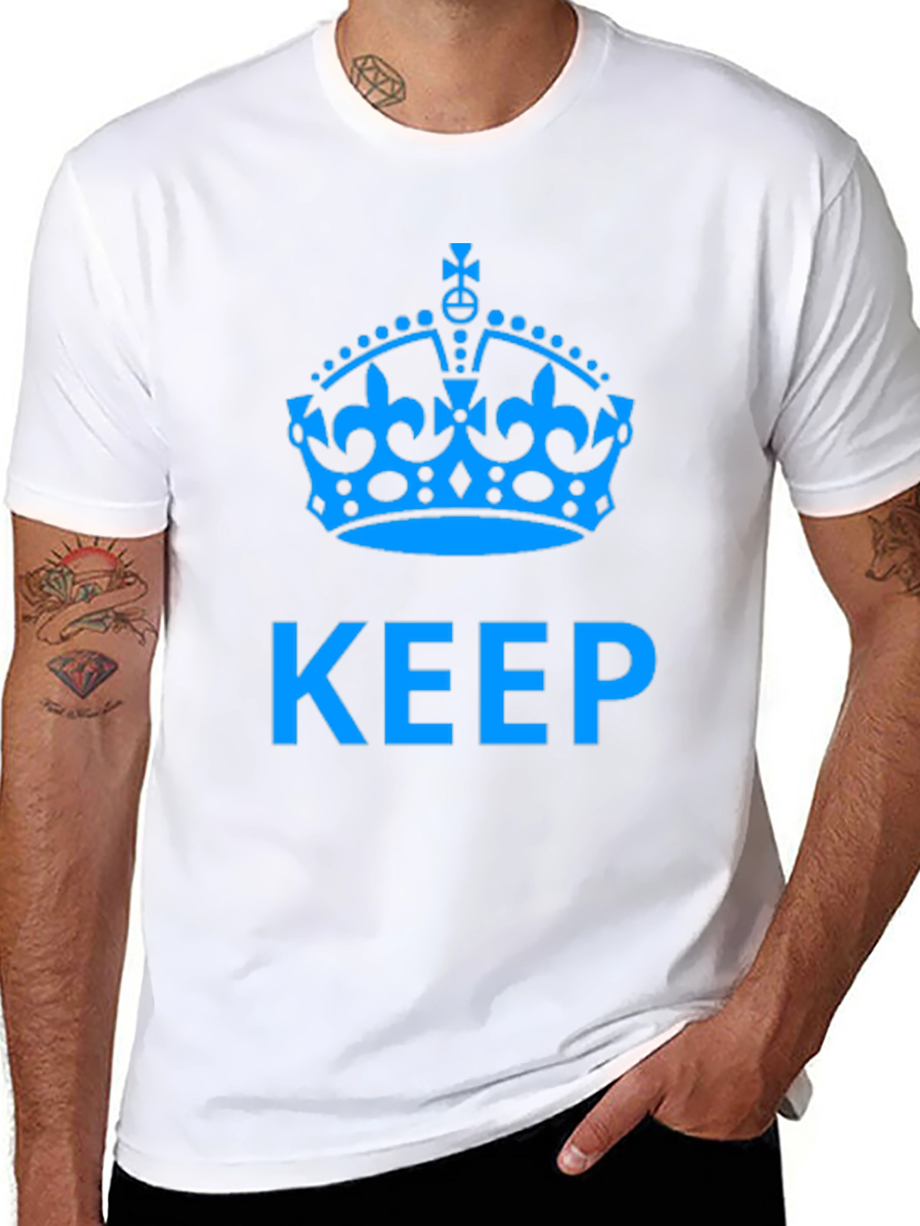 Keep Calm Crown Graphic Black T-Shirt