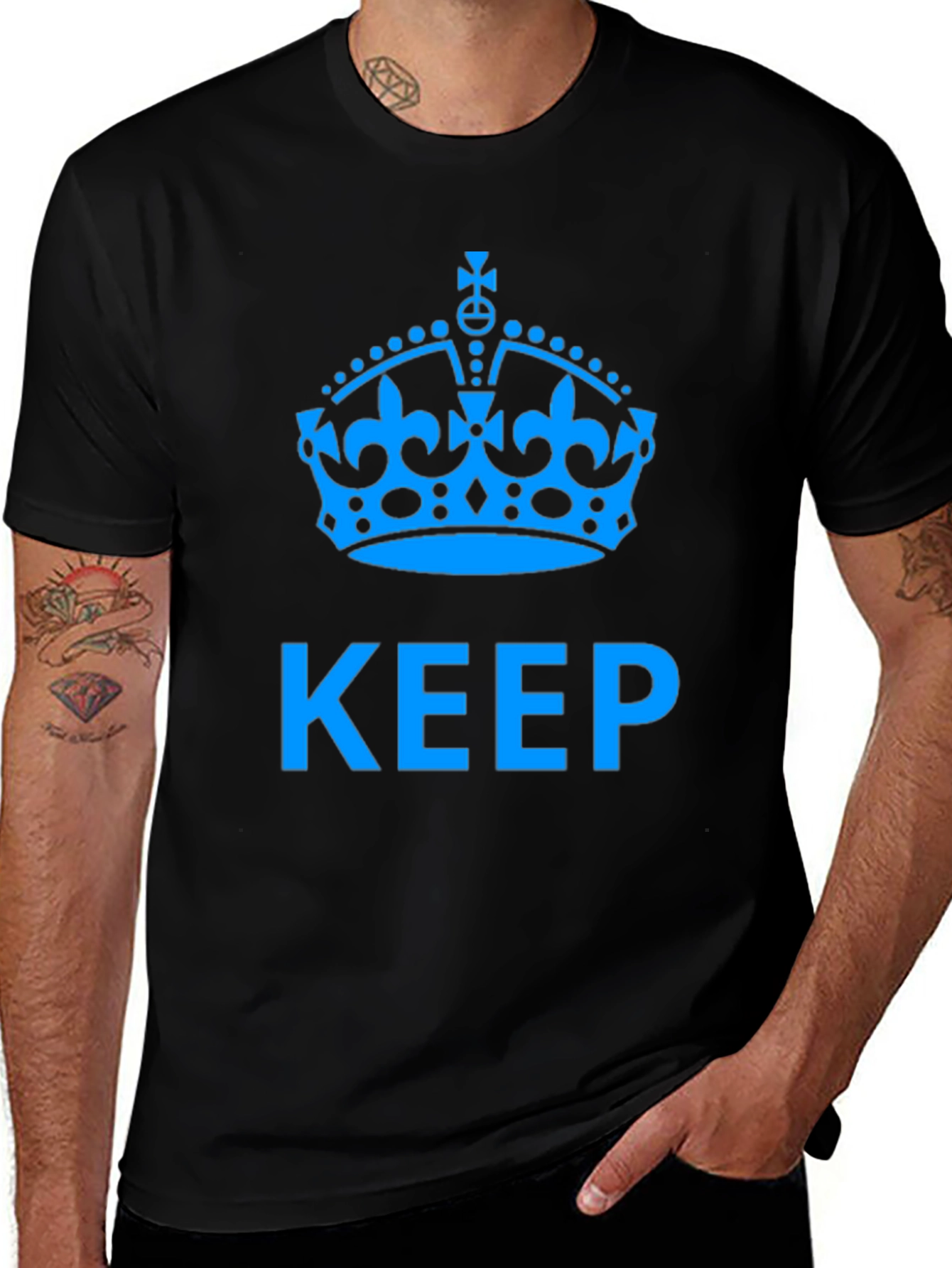 Keep Calm Crown Graphic Black T-Shirt