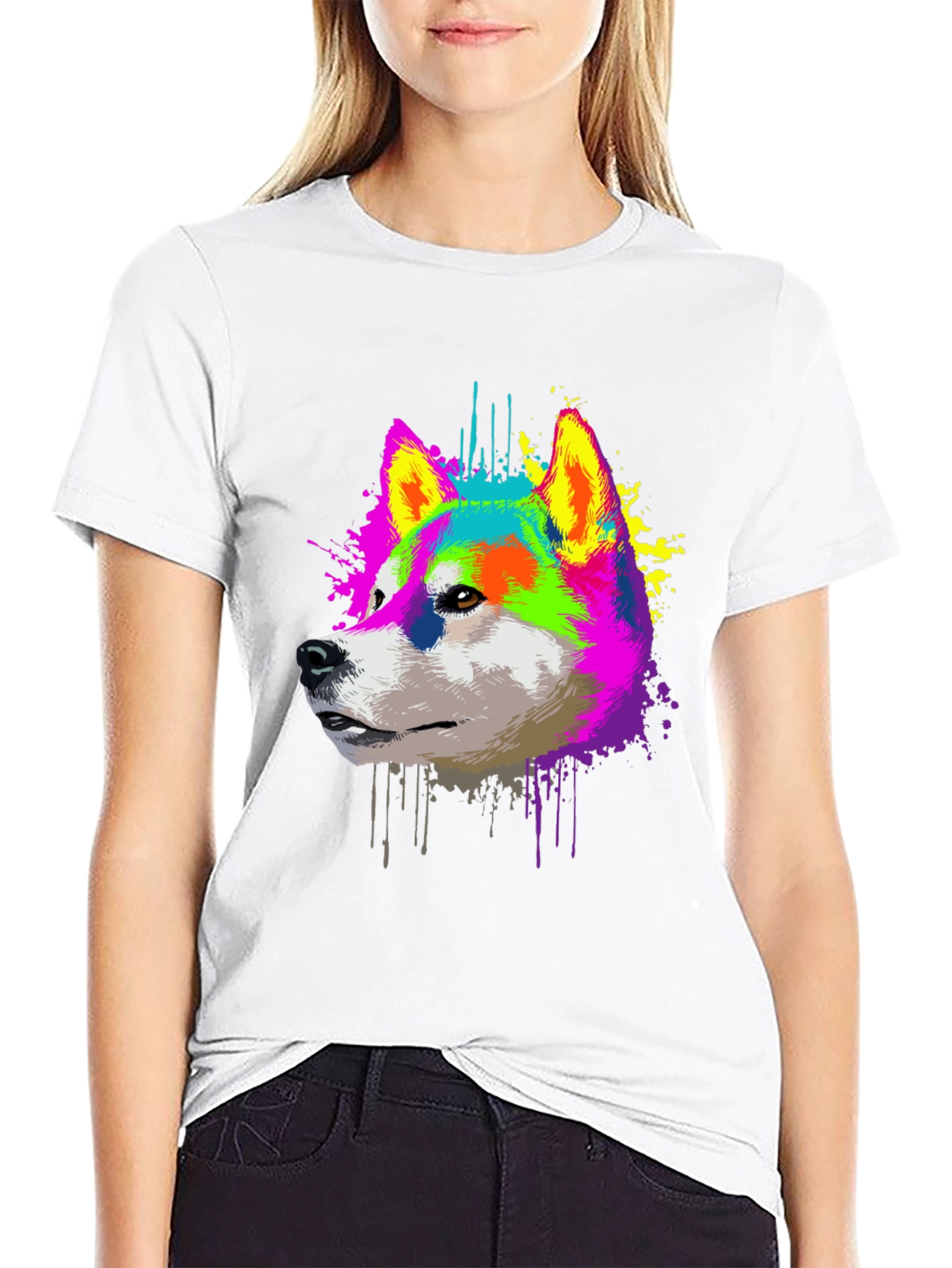 Vibrant Shiba Inu Graphic T-Shirt