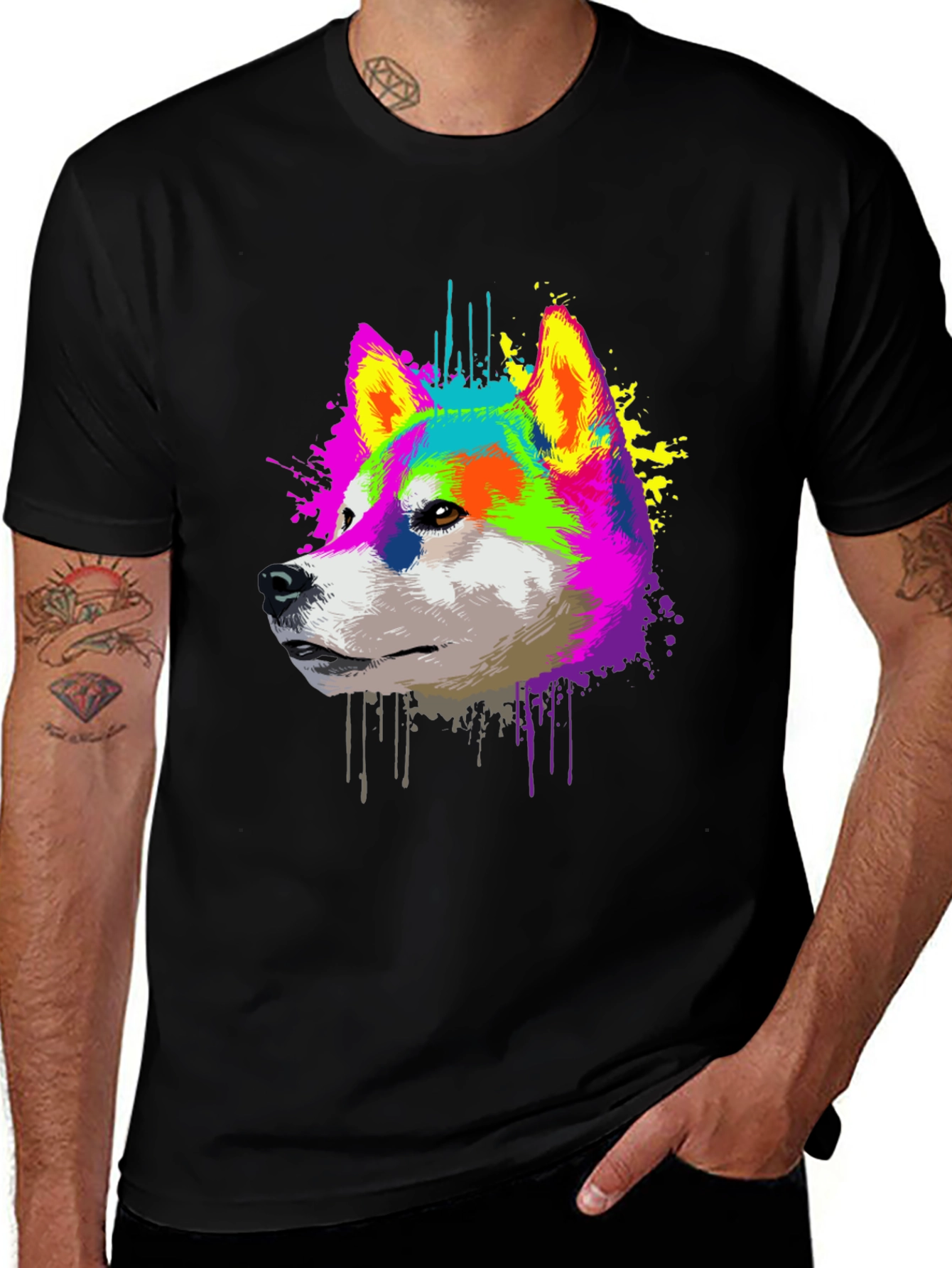 Vibrant Shiba Inu Graphic T-Shirt