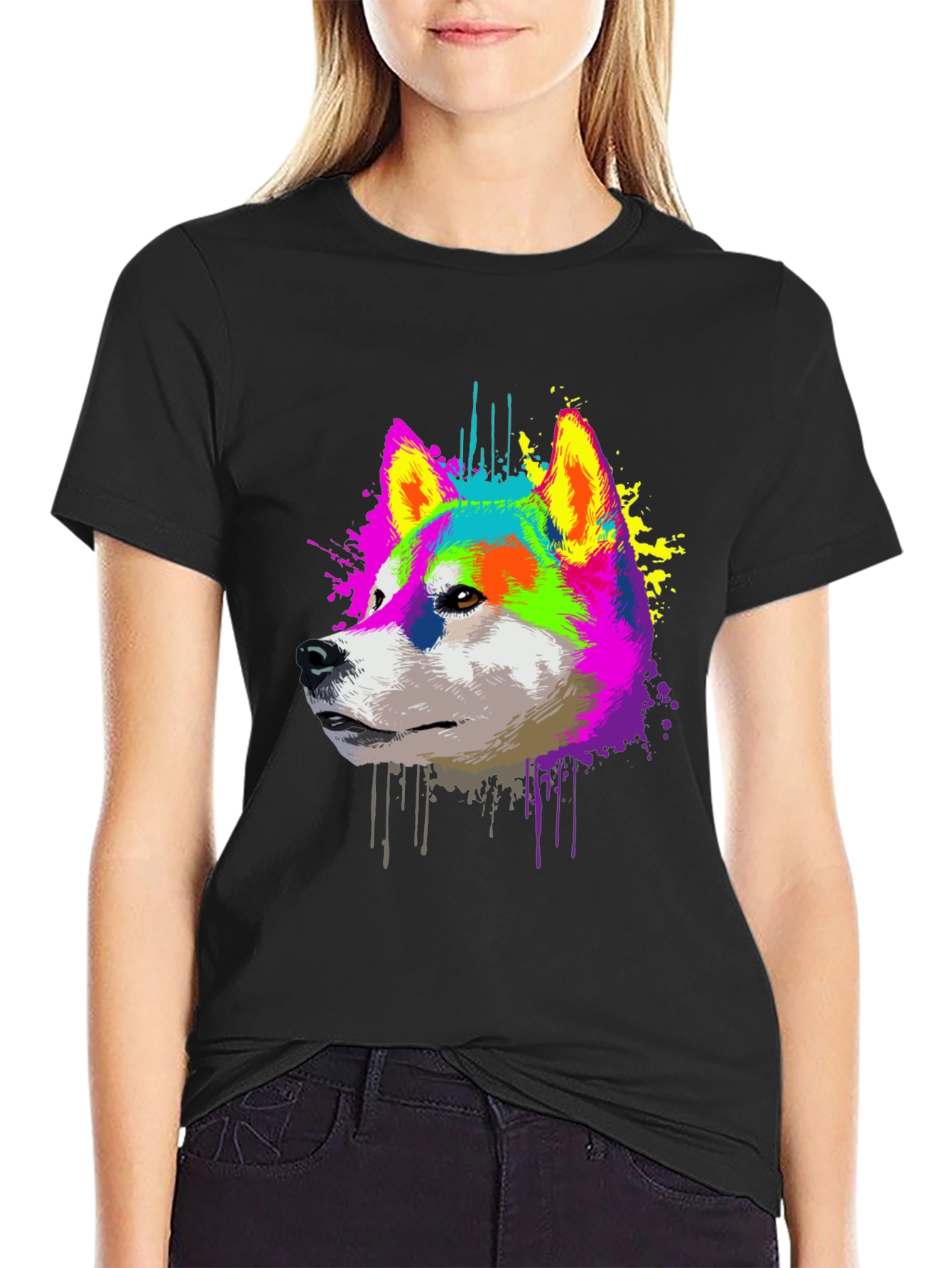 Vibrant Shiba Inu Graphic T-Shirt