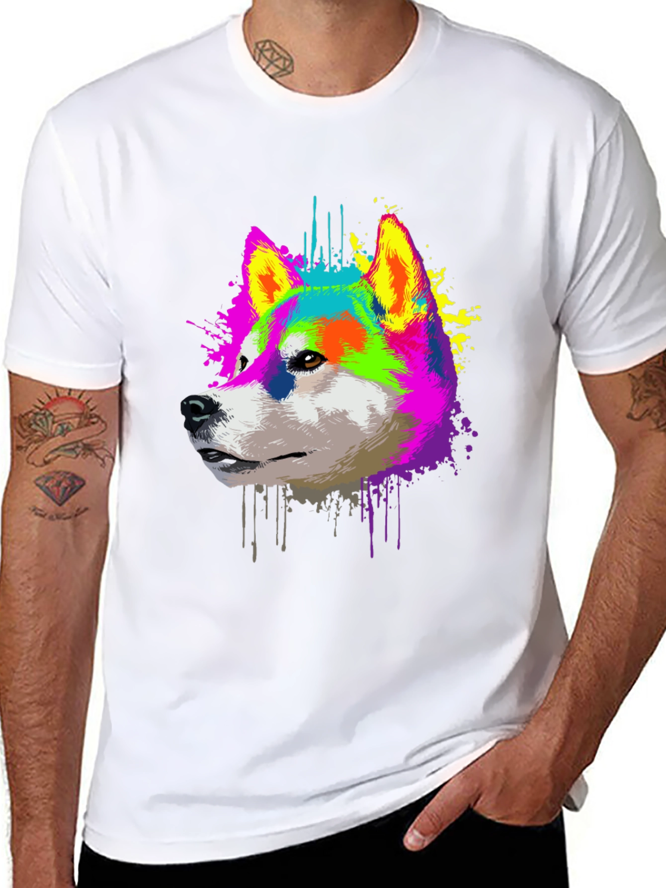 Vibrant Shiba Inu Graphic T-Shirt