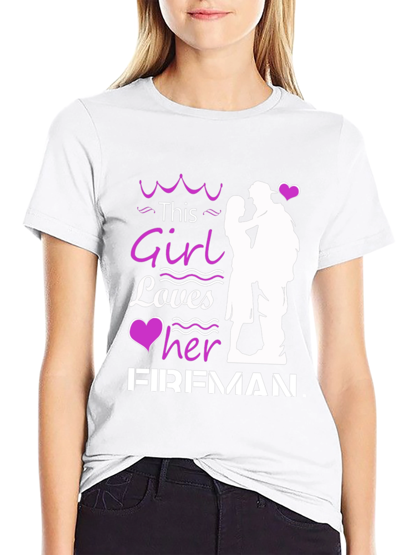 This Girl Loves Her Fireman Graphic T-Shirt