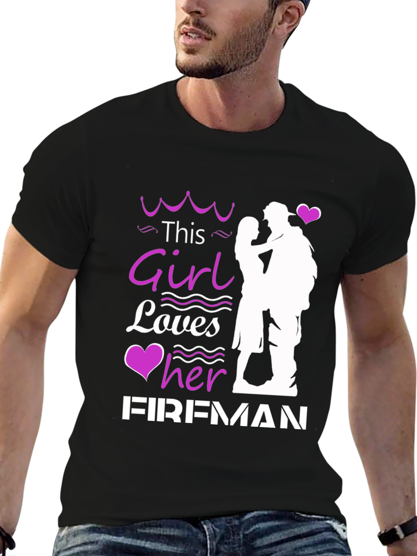 This Girl Loves Her Fireman Graphic T-Shirt