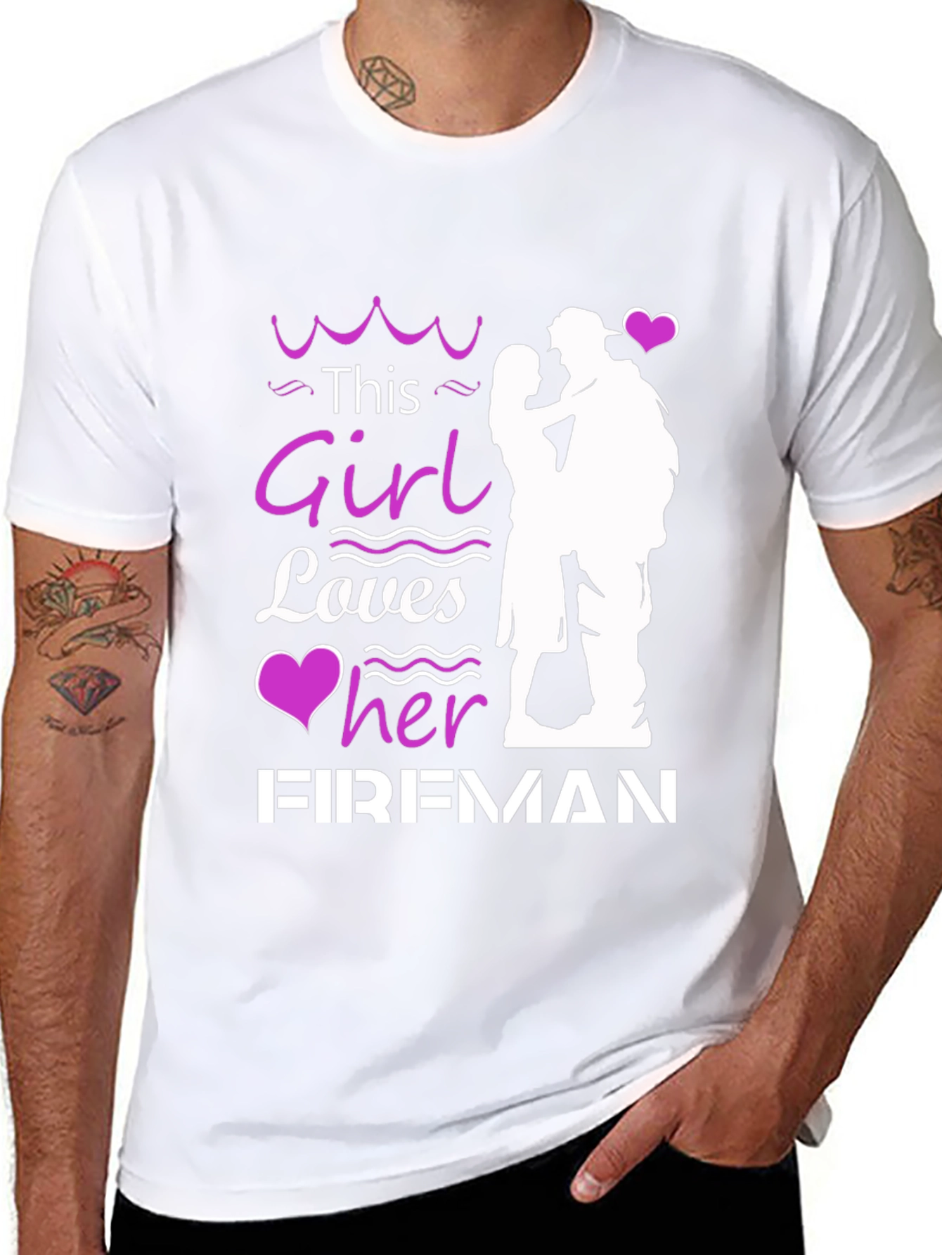 This Girl Loves Her Fireman Graphic T-Shirt