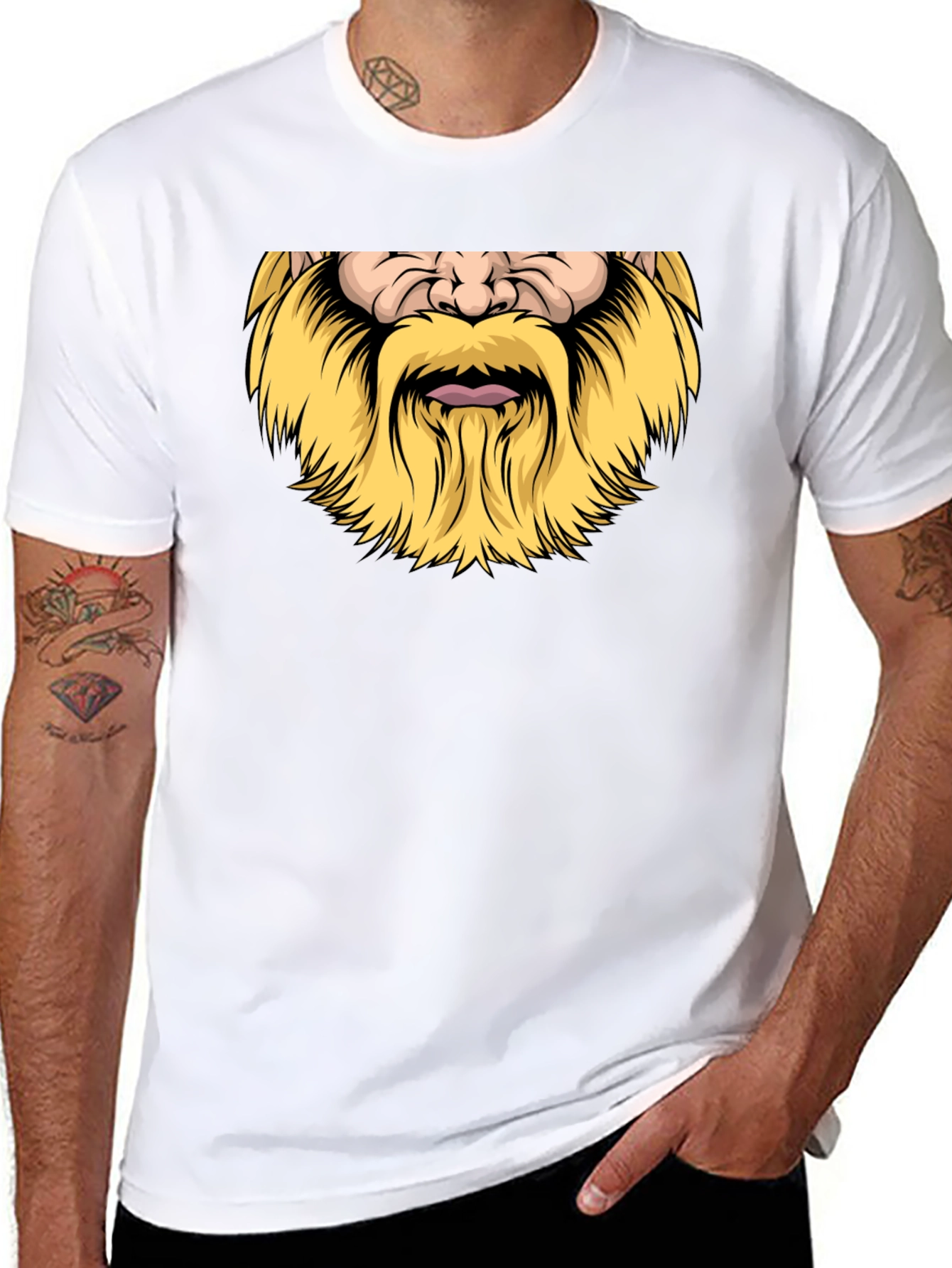 Viking Beard Graphic Black T-Shirt