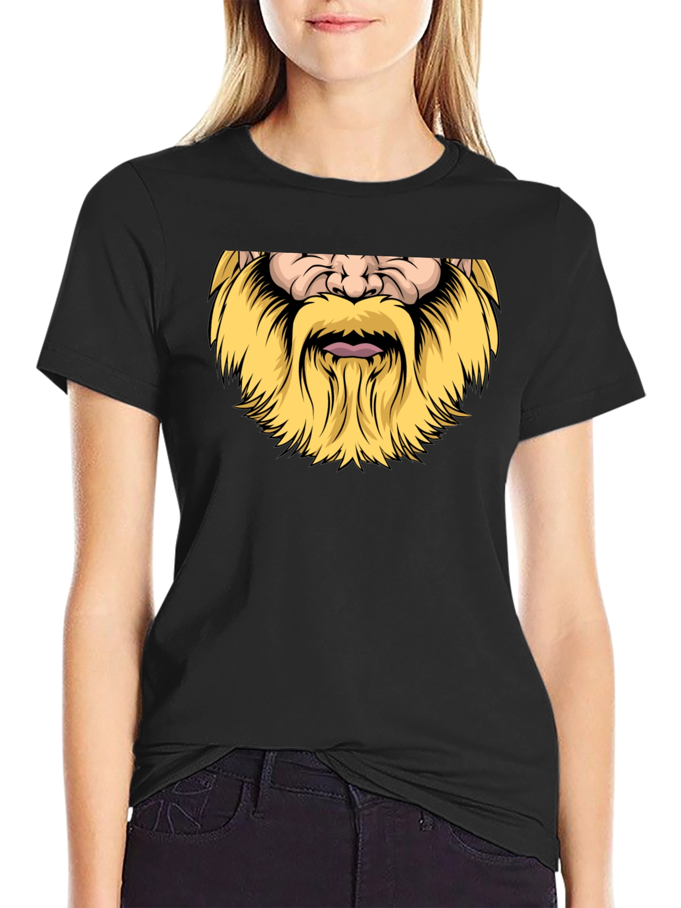 Viking Beard Graphic Black T-Shirt