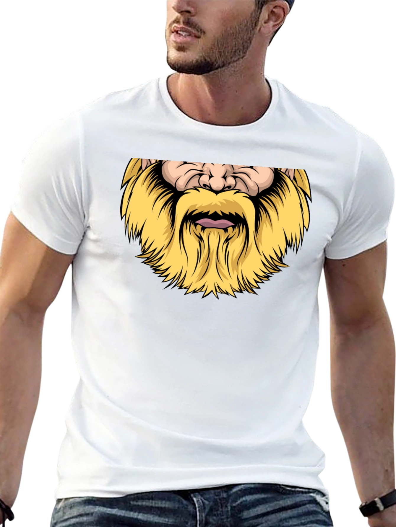 Viking Beard Graphic Black T-Shirt