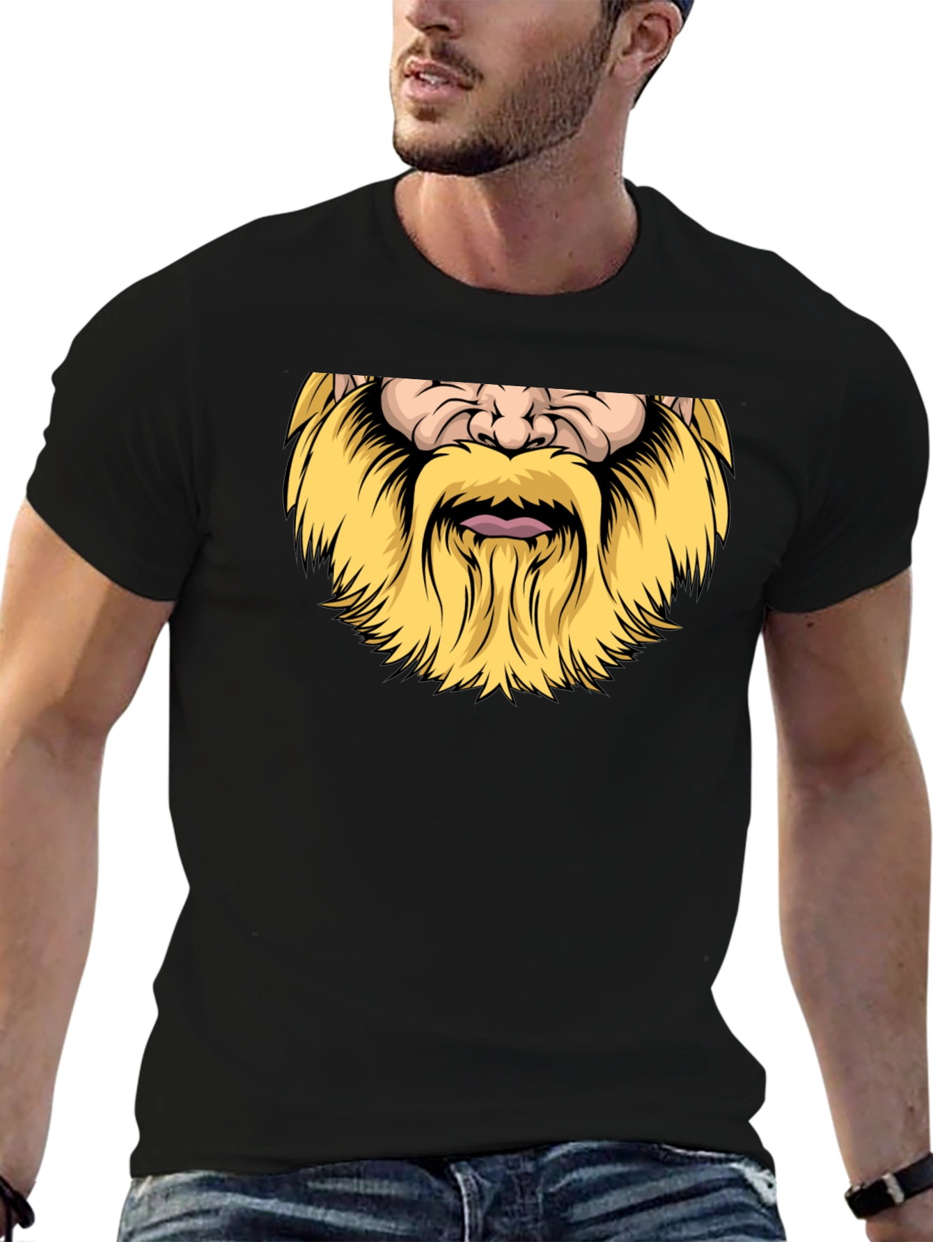 Viking Beard Graphic Black T-Shirt